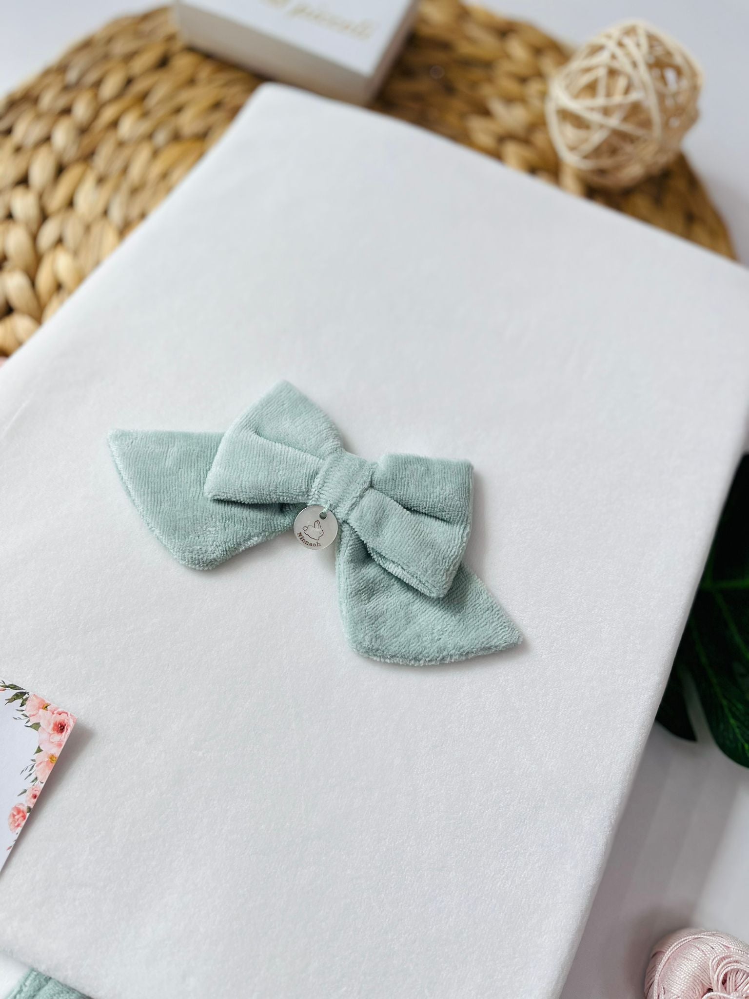 COPERTINA IN CINIGLIA CON FIOCCO PANNA VERDE - Noi da piccoli