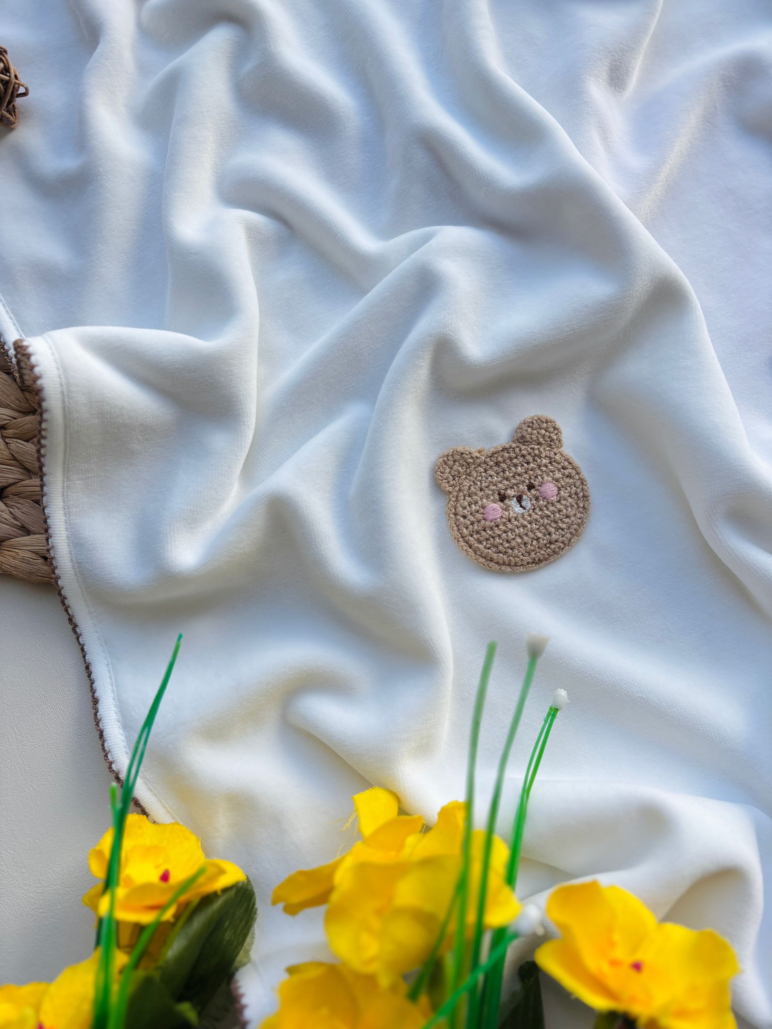 COPERTINA IN CINIGLIA CON ORSETTI BIANCO - Noi da piccoli