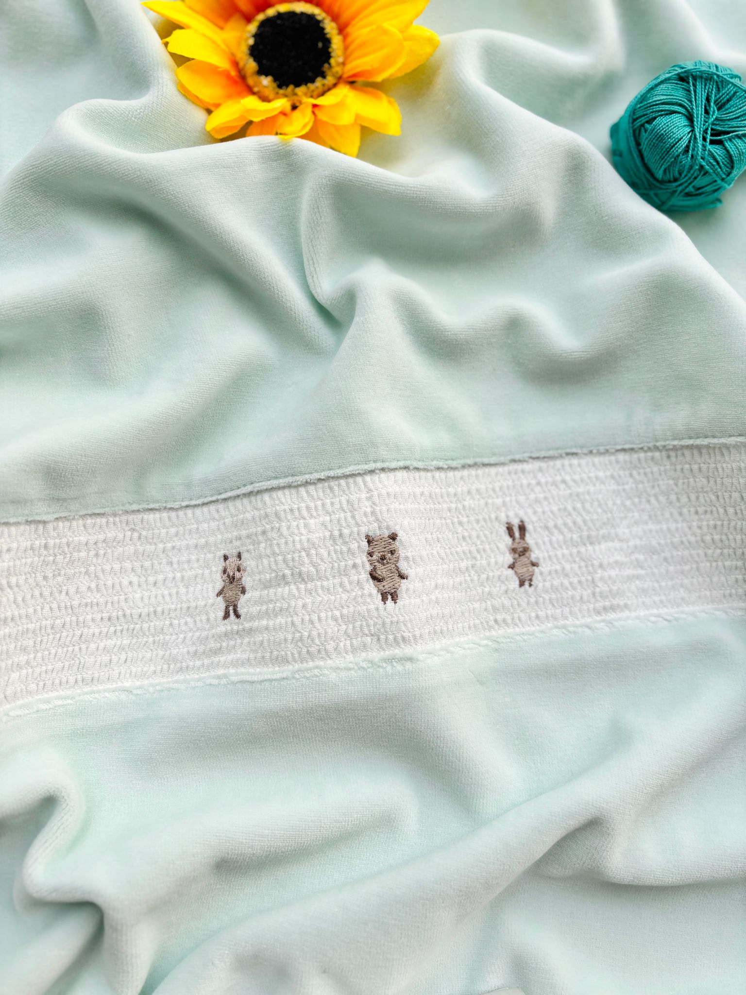 COPERTINA IN CINIGLIA VERDE ACQUA - Noi da piccoli