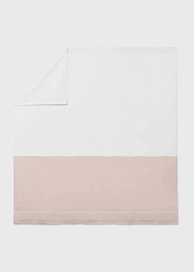 COPERTINA IN COTONE CON RICAMINI BIANCO - Noi da piccoli