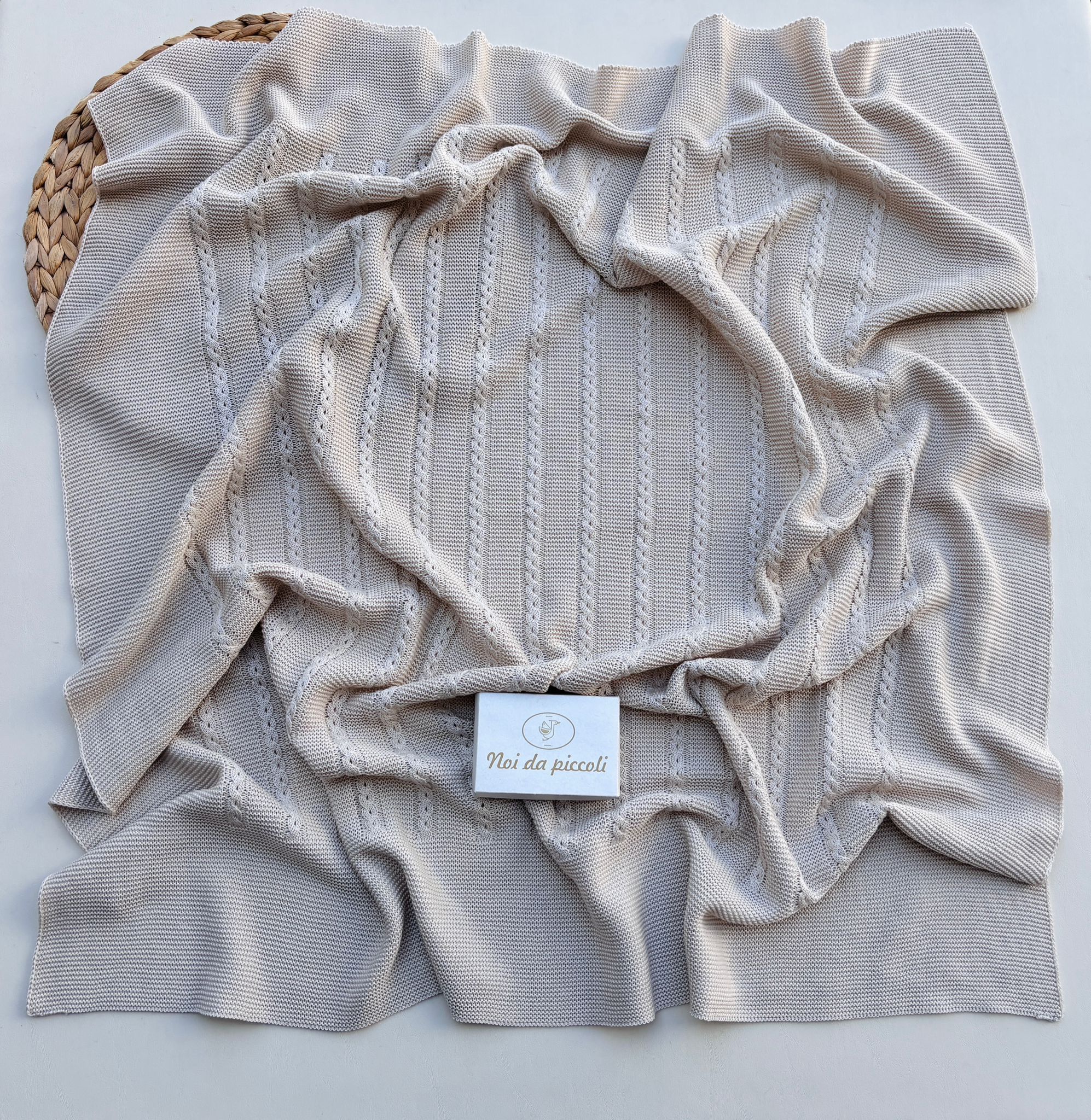 COPERTINA IN COTONE CREMA - Noi da piccoli