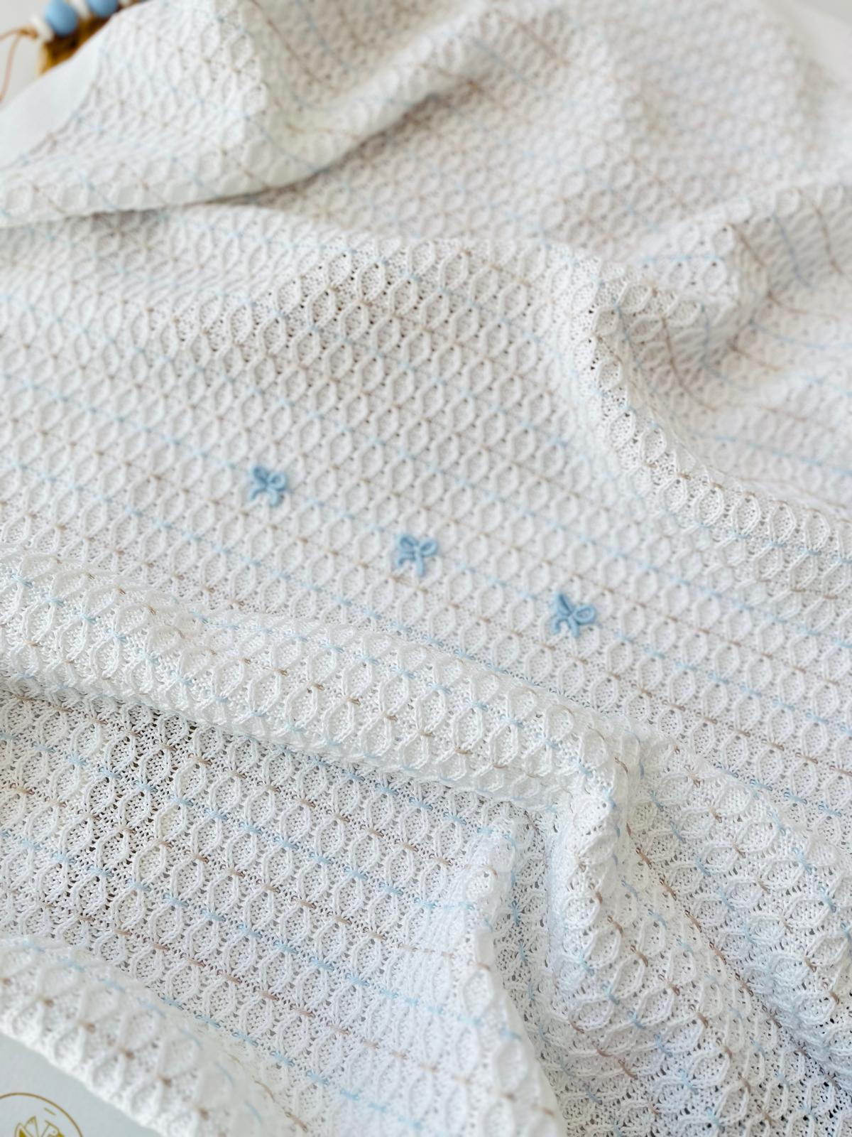 COPERTINA IN FILO DI COTONE 3 FIOCCHETTI POLVERE NOCE - Noi da piccoli