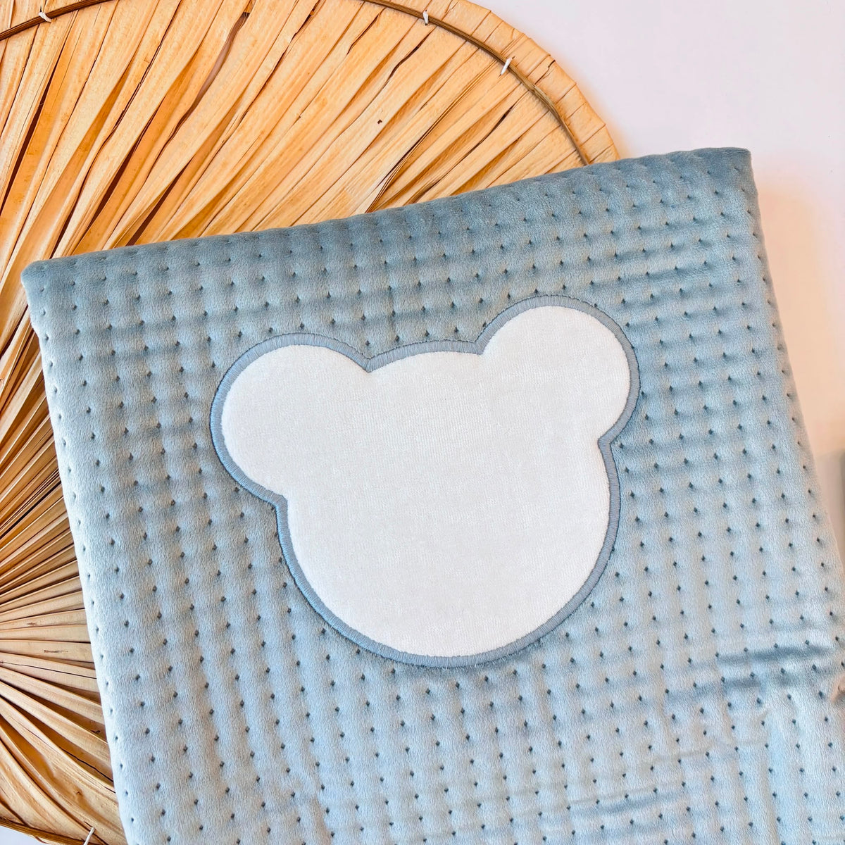 Velvet Baby Blanket with Teddy Sky Blue Deolinda - Noi da piccoli
