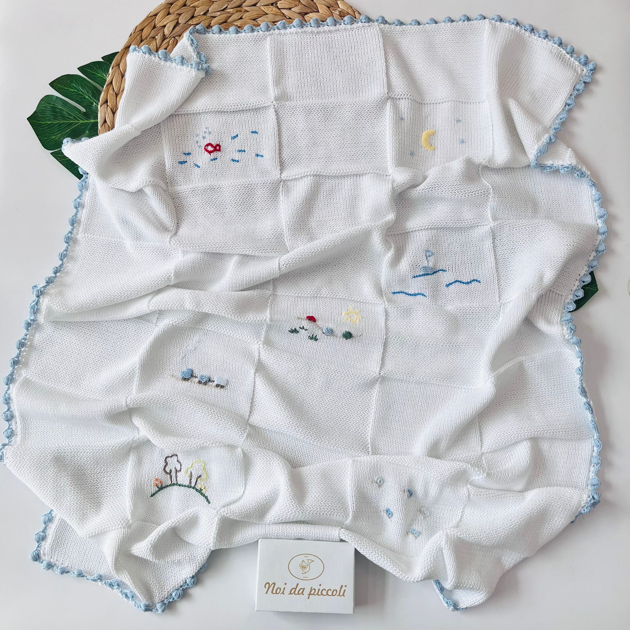 COPERTINA MARIO 100% FILO DI COTONE BIANCO - Noi da piccoli