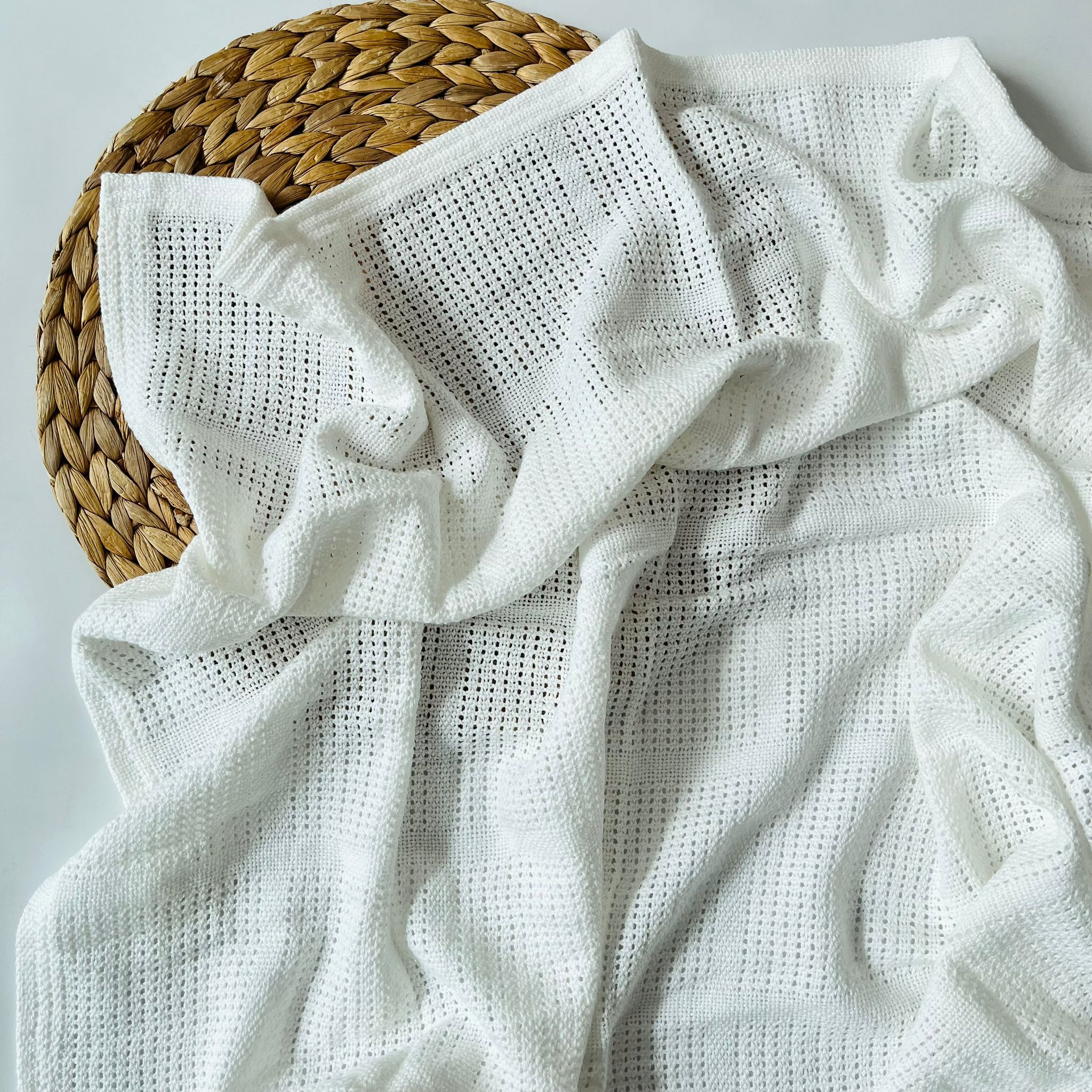 COPERTINA NIDO D'APE 100 % COTONE BIANCO - Noi da piccoli