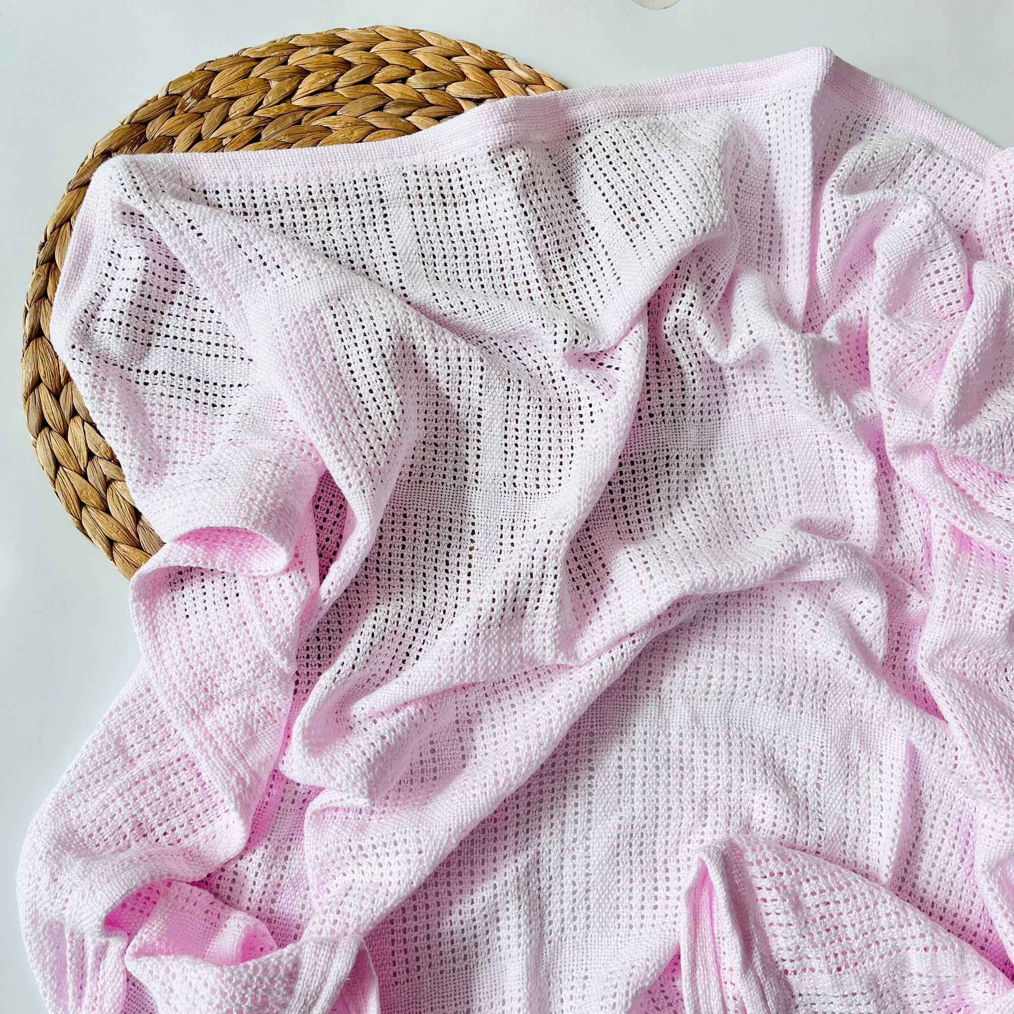 COPERTINA NIDO D'APE 100 % COTONE ROSA - Noi da piccoli