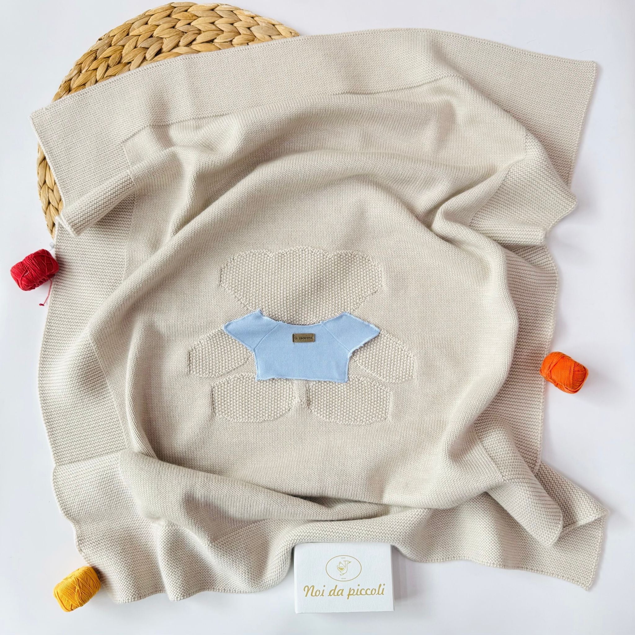 COPERTINA ORSETTO T - SHIRT 100% LANA BEIGE - Noi da piccoli
