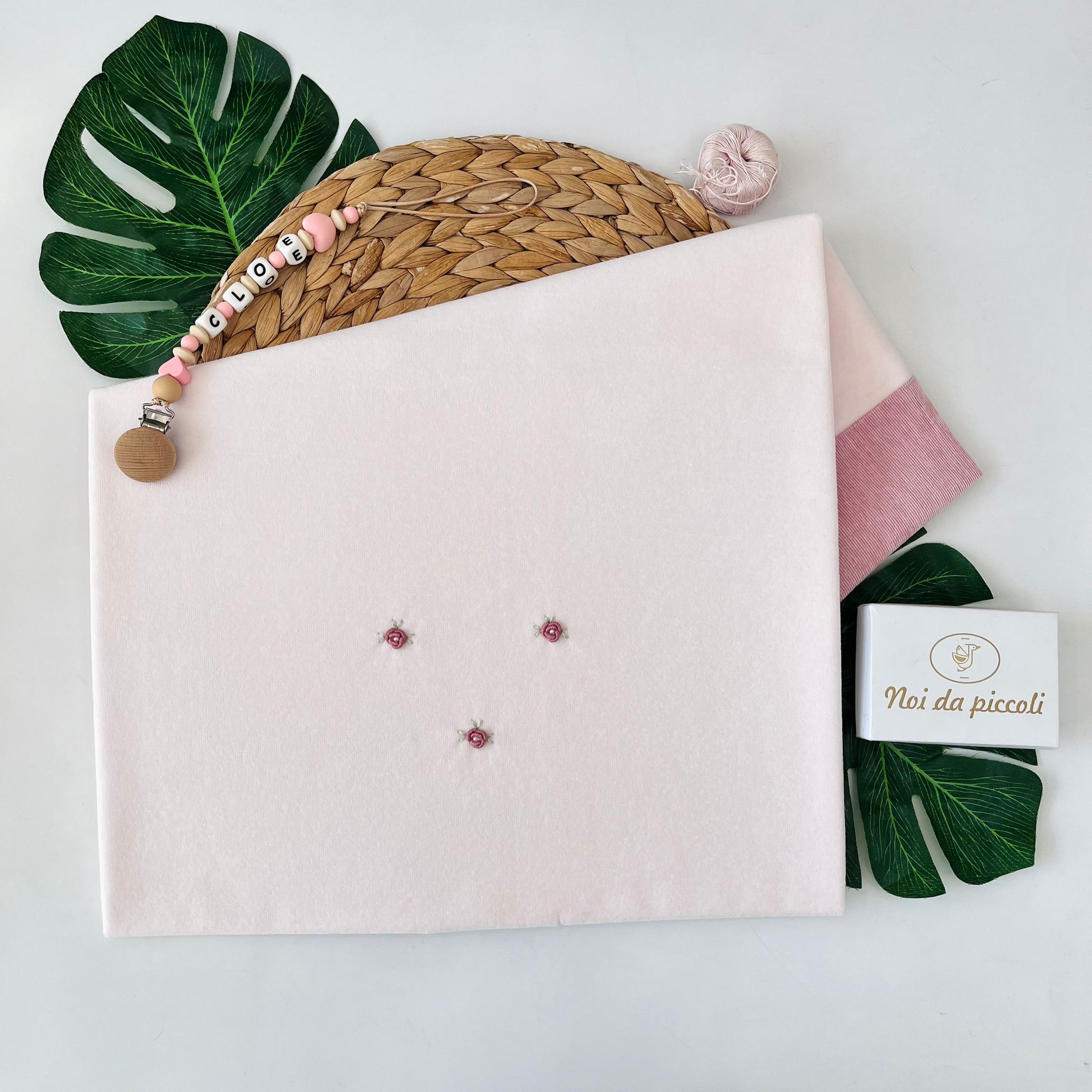 COPERTINA SFODERABILE ROSELLINE PUNTO VAPORE CINIGLIA ROSA - Noi da piccoli