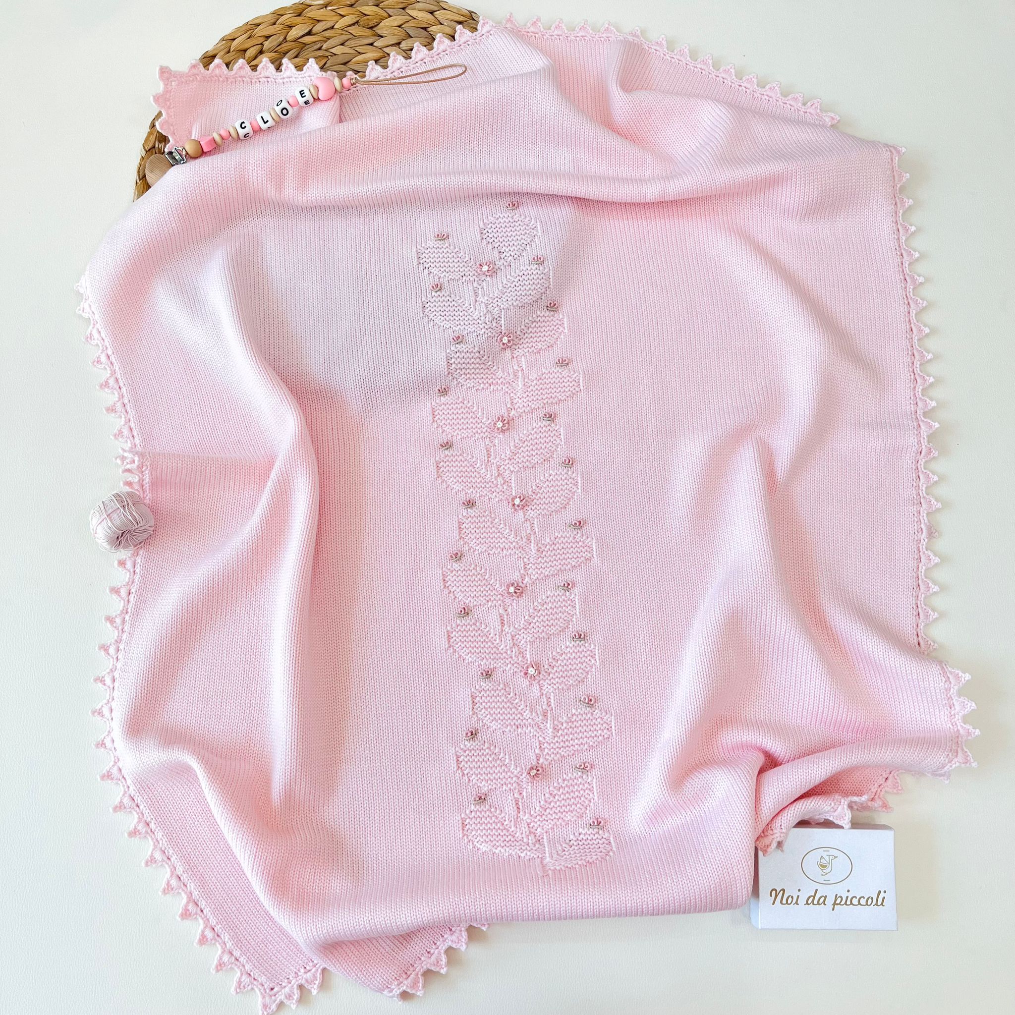 COPERTINA TICHE 100% LANA MERINO ROSA - Noi da piccoli