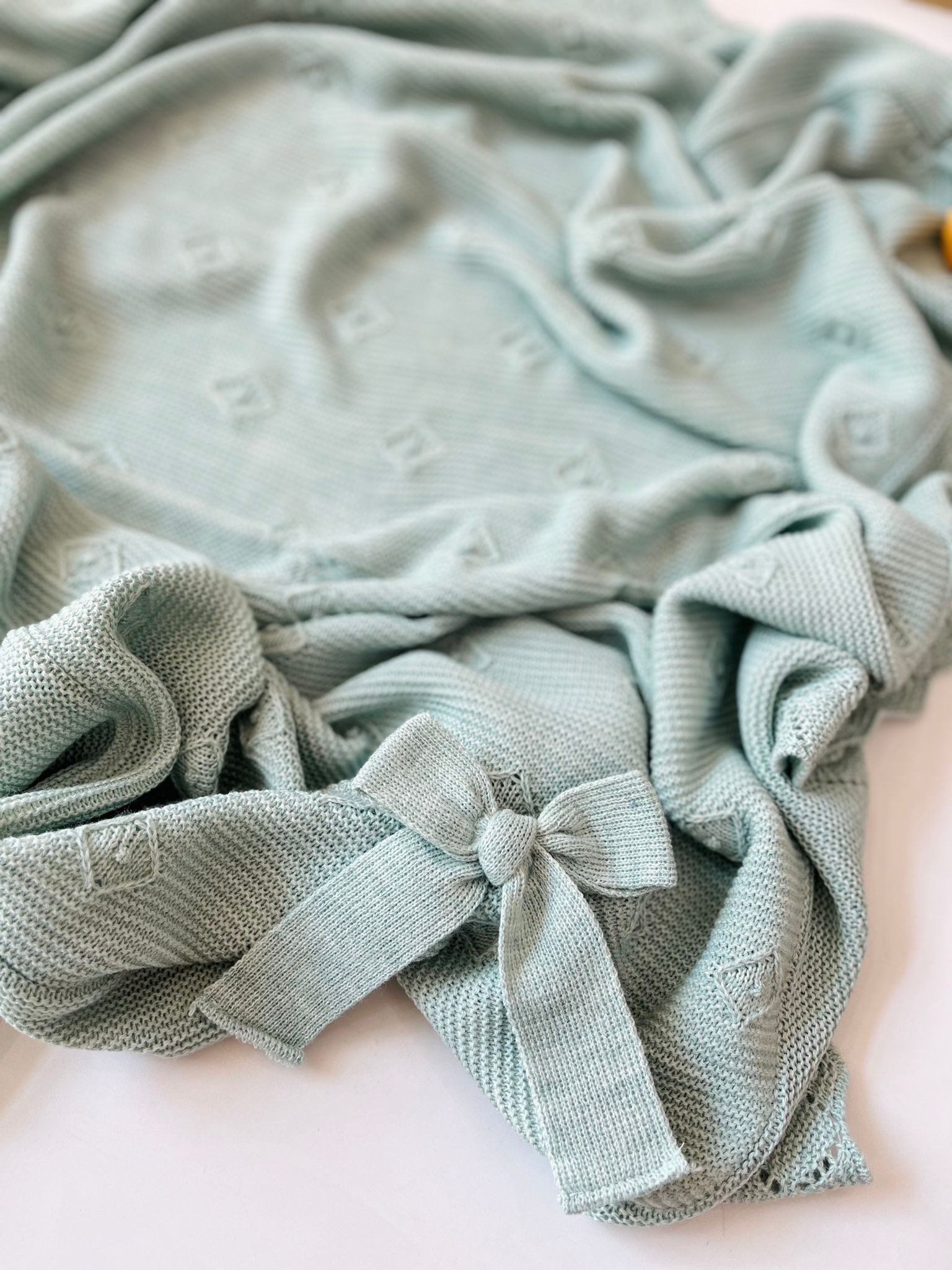 COPERTINA VERDE ROMBI E BORDO FORELLATO FILATO CALDO Verde - Noi da piccoli