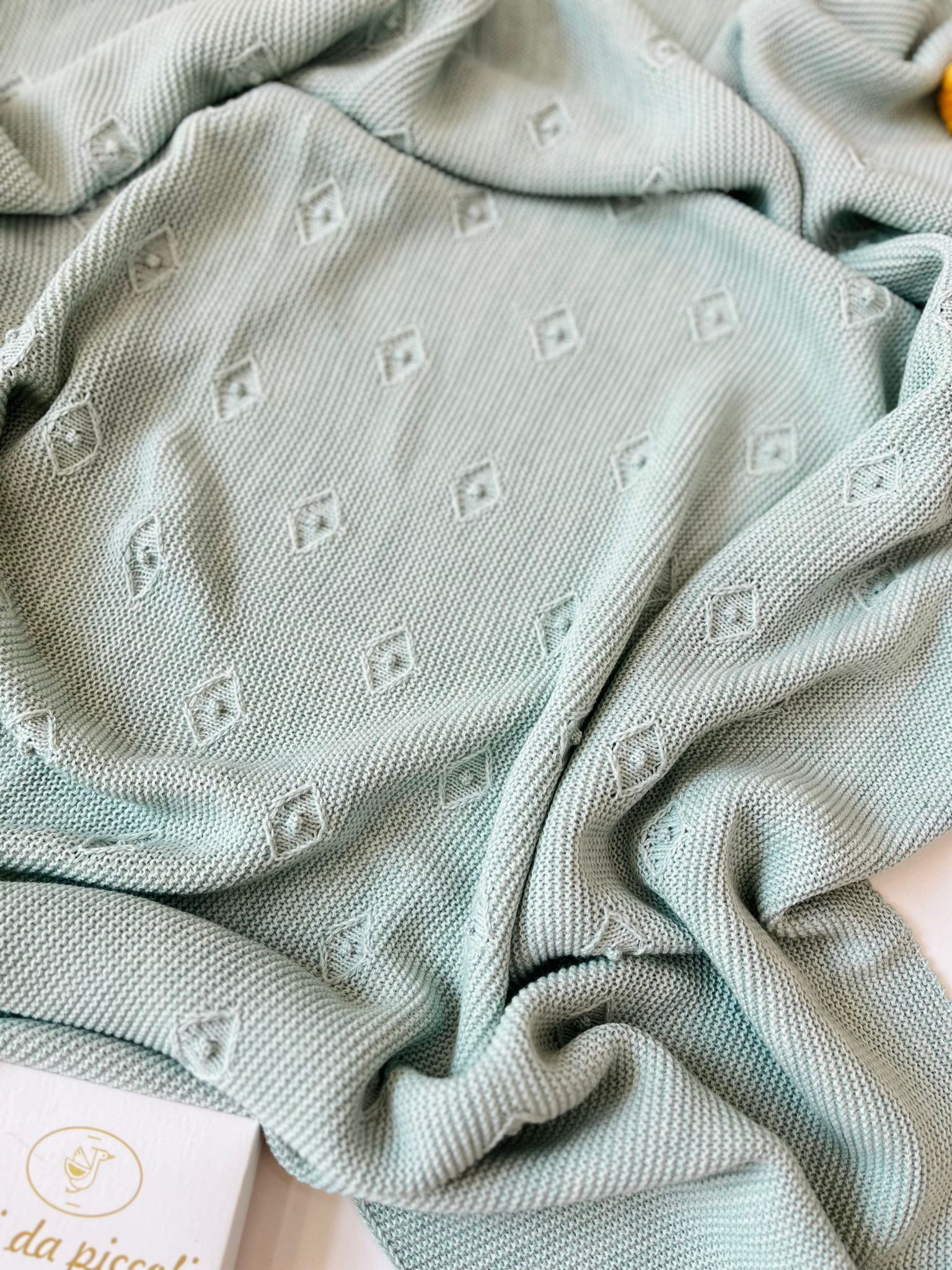 COPERTINA VERDE ROMBI FILATO CALDO Verde - Noi da piccoli