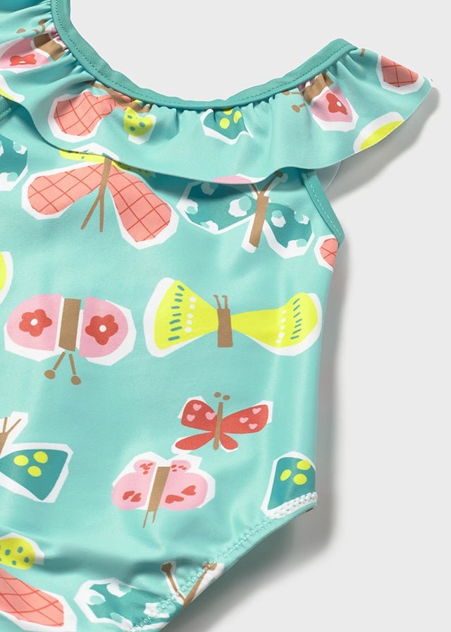 COSTUME INTERO CON FARFALLE E FIORI VERDE - Noi da piccoli