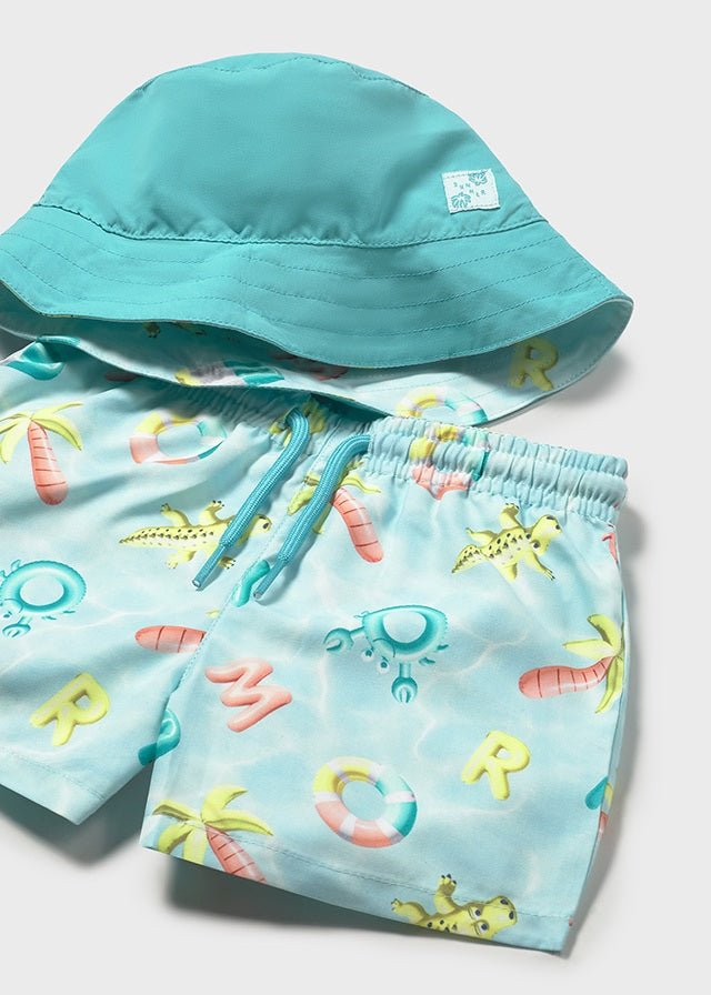 COSTUMINO CON CAPPELLINO VERDE ACQUA - Noi da piccoli
