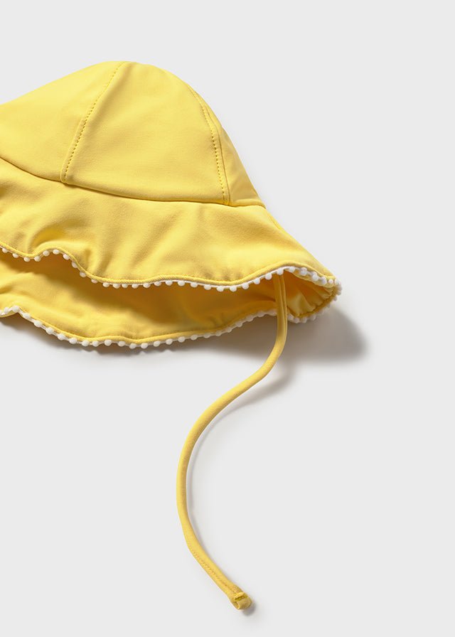 COSTUMINO CON DISEGNINI COLORATI E CAPPELLINO ABBINATO MOSTAZA - Noi da piccoli