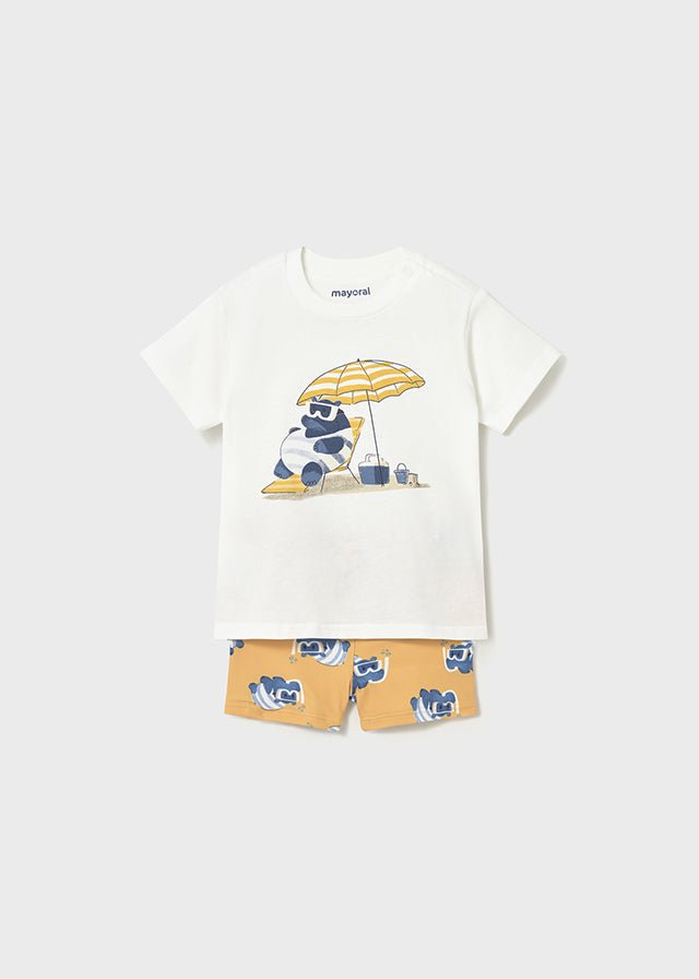COSTUMINO CON MAGLIETTINA BIANCO GIALLO - Noi da piccoli