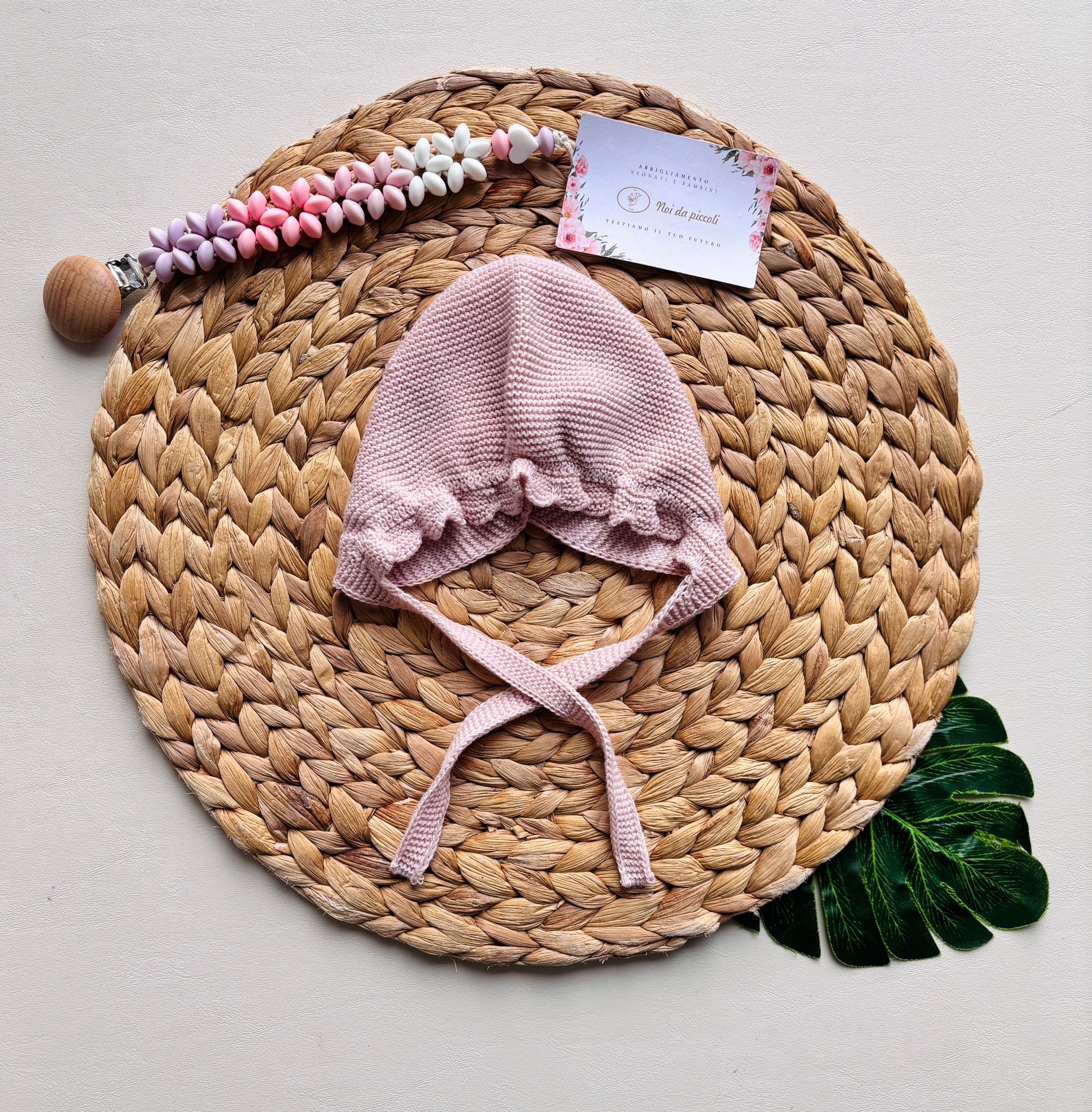 CUFFIETTA IN COTONE E ACRLICO ROSA - Noi da piccoli