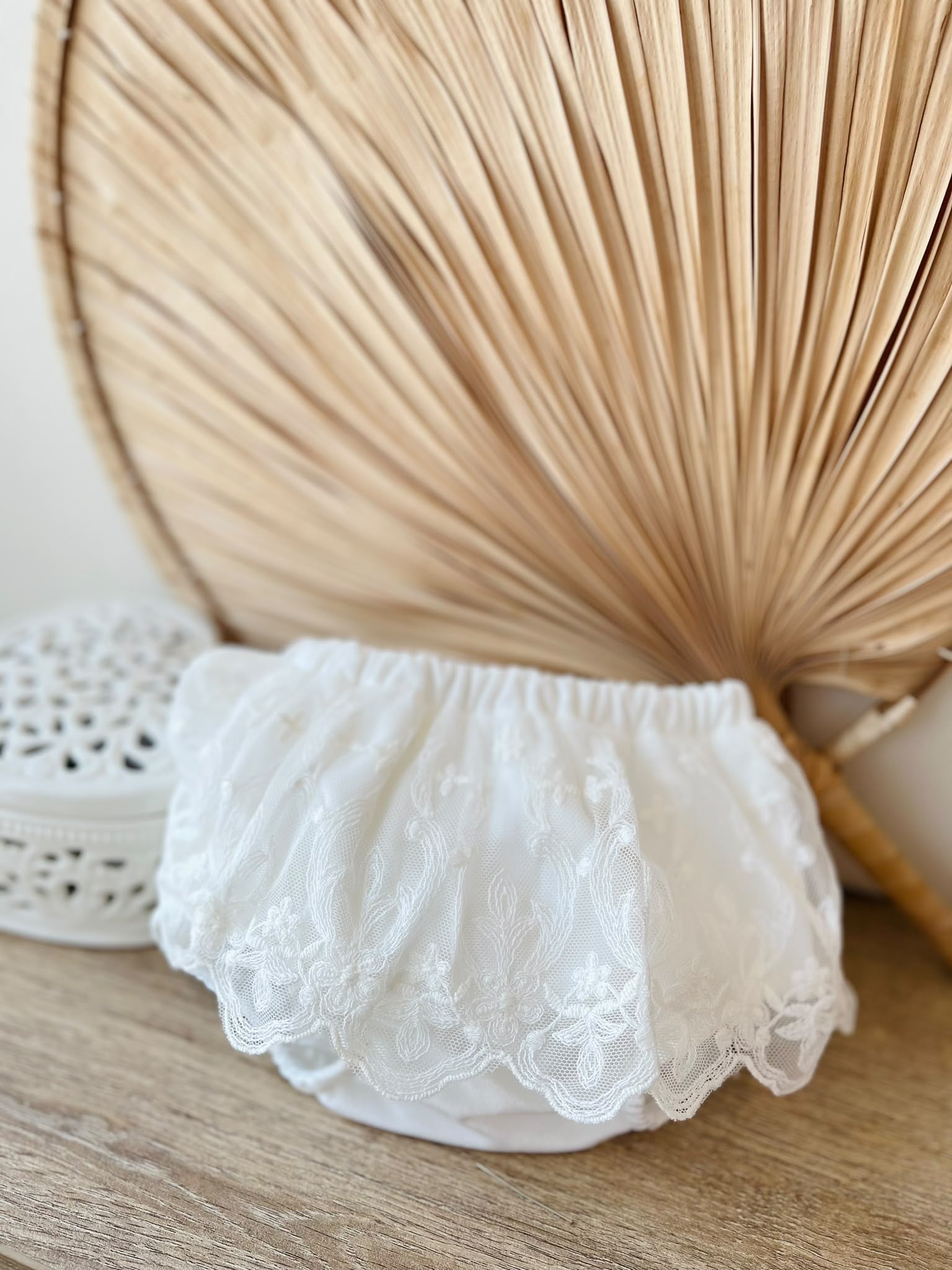 CULOTTE VELLUTO E PIZZO REBRODE' PANNA - Noi da piccoli