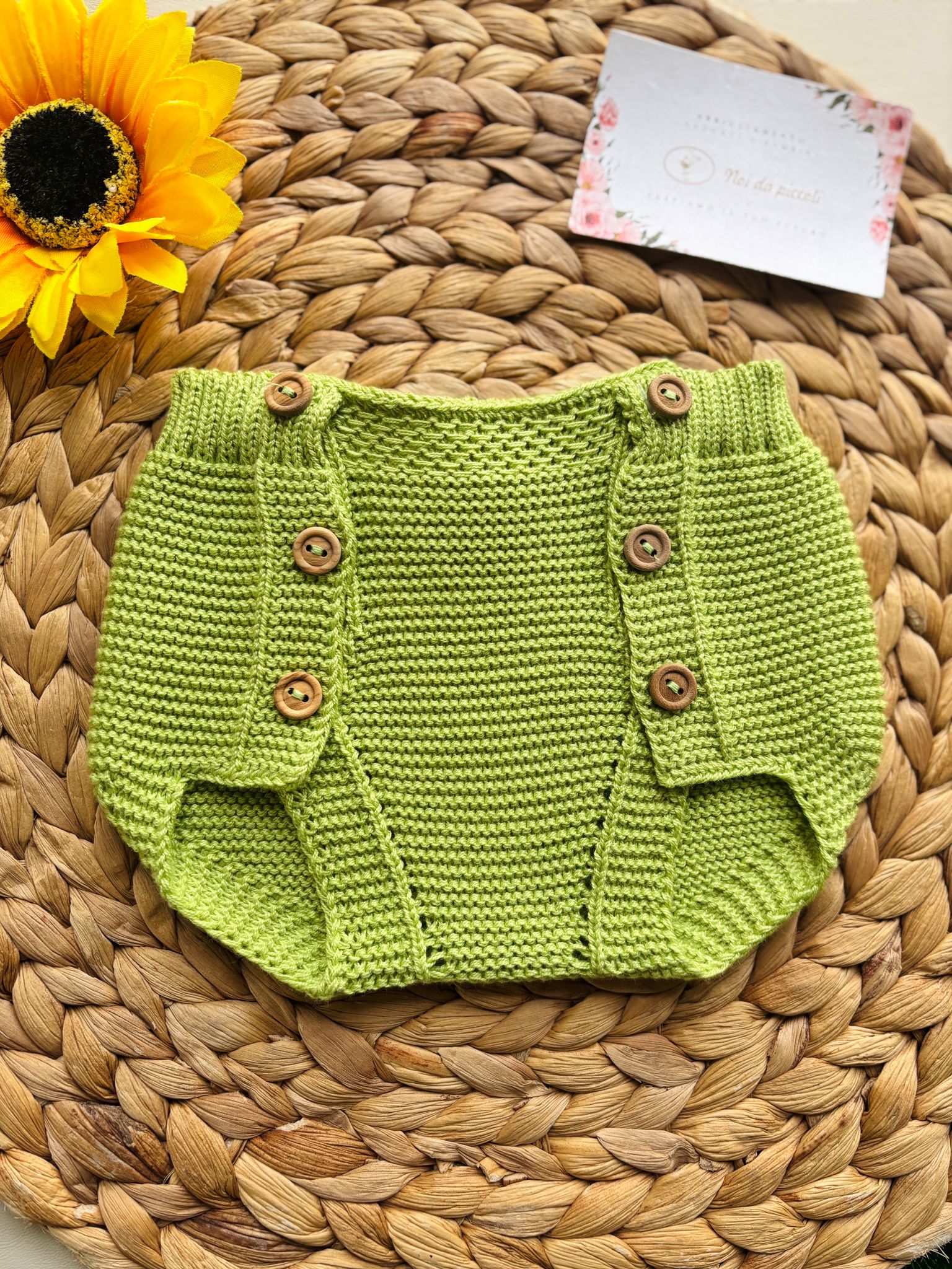 CULOTTINA IN COTONE E ACRILICO CON BOTTONCINI IN FINTO LEGNO LIMA - Noi da piccoli