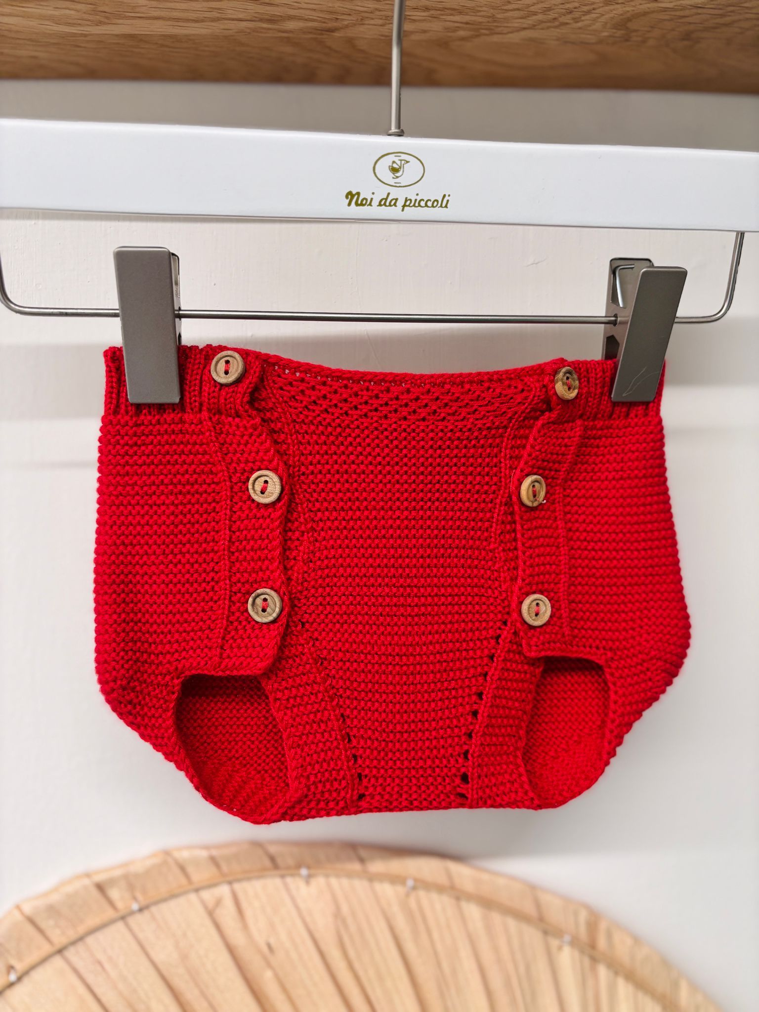 CULOTTINA IN FILO CON RICAMI ROSSO - Noi da piccoli