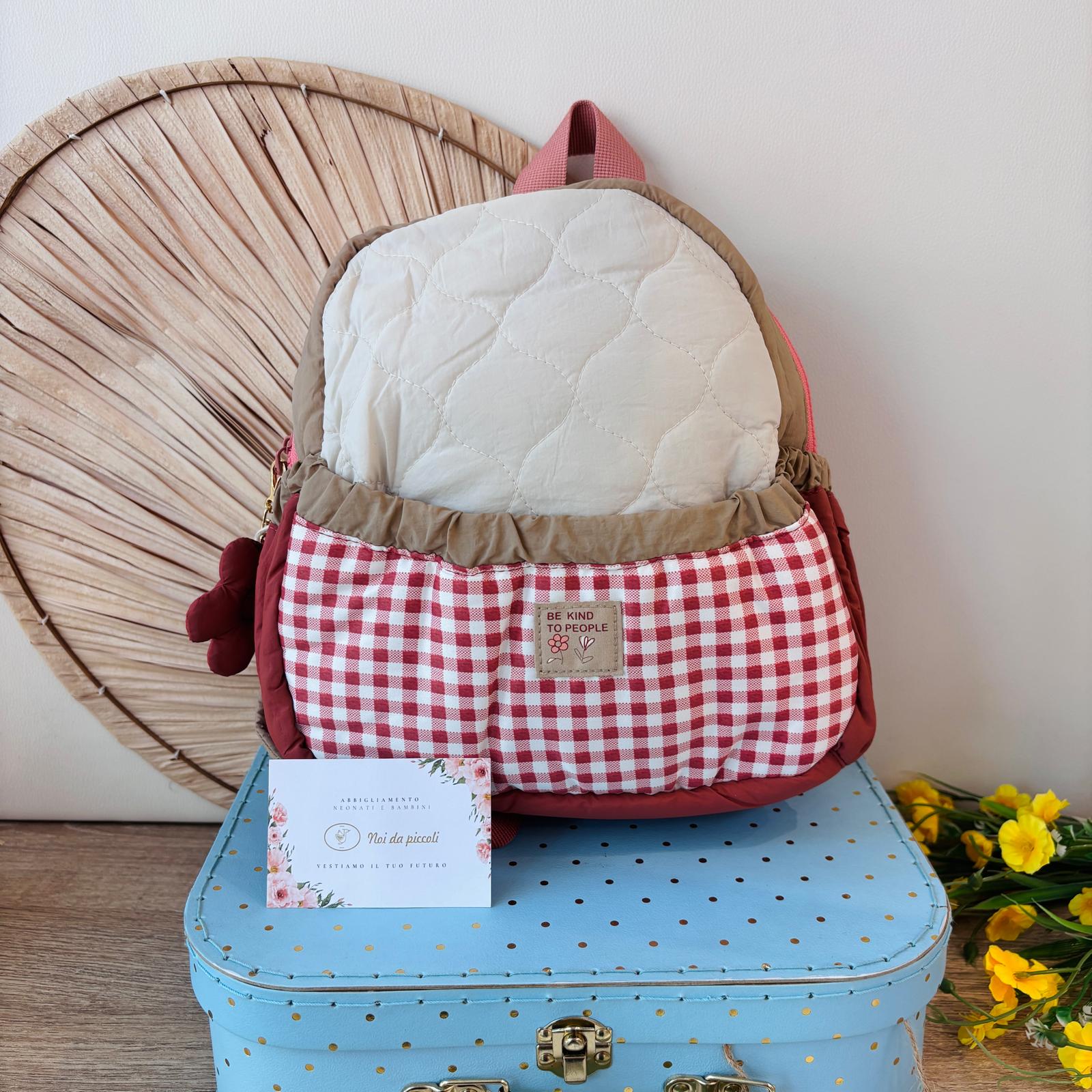ZAINO TERRACOTA CON QUADRETTI VICHY