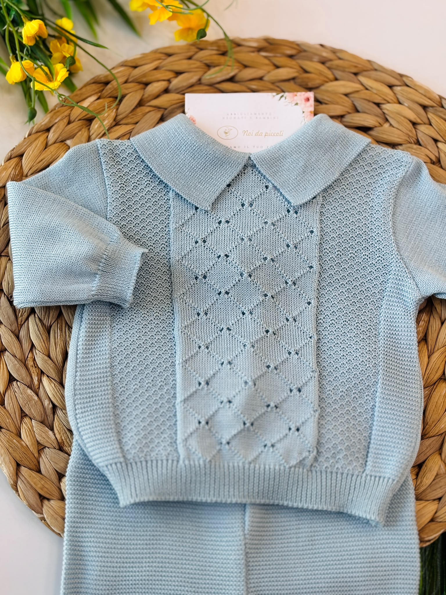 COMPLETO 100% FILO DI COTONE CIELO
