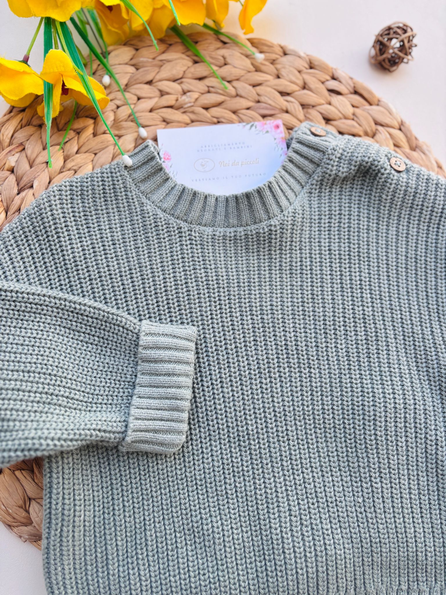 MAGLIONE VERDE IN FILATO CALDO