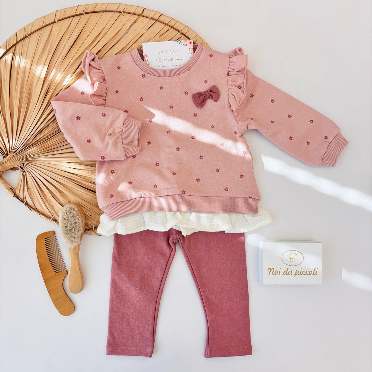 COMPLETO IN COTONE CALDO ROSA