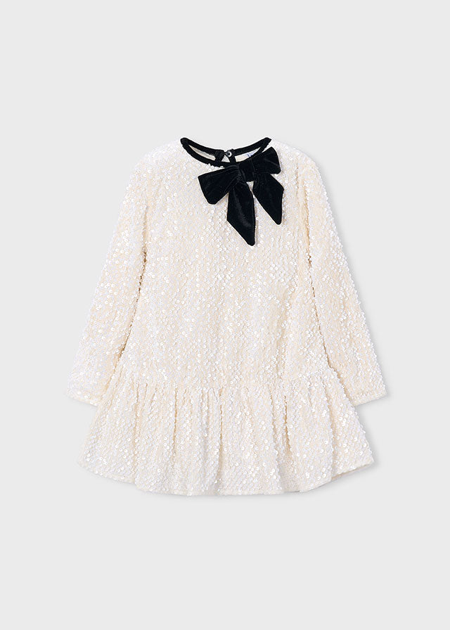 VESTITO LUMINOSO CHAMPAGNE IN CALDO COTONE