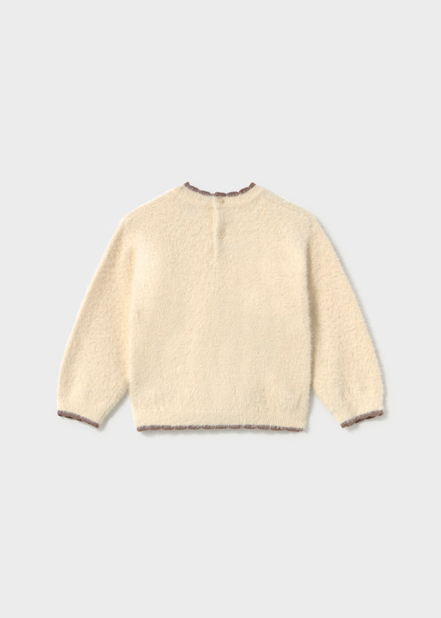 MAGLIONE IN FILATO CALDO BEIGE CON TEDDY
