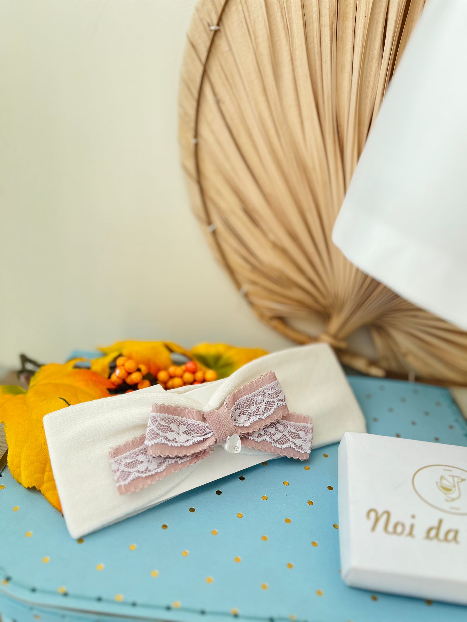 FASCIA CERIMONIALE CON FIOCCHETTO PANNA ROSA - Noi da piccoli