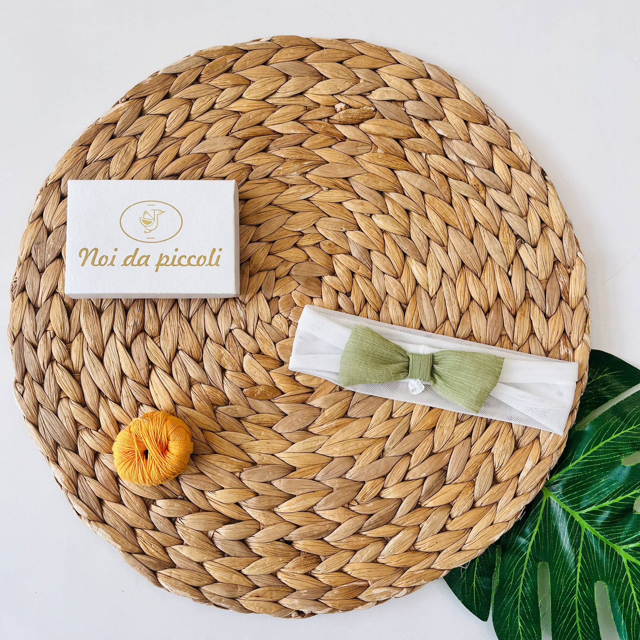 FASCIA FIOCCHETTO BIANCO VERDE - Noi da piccoli