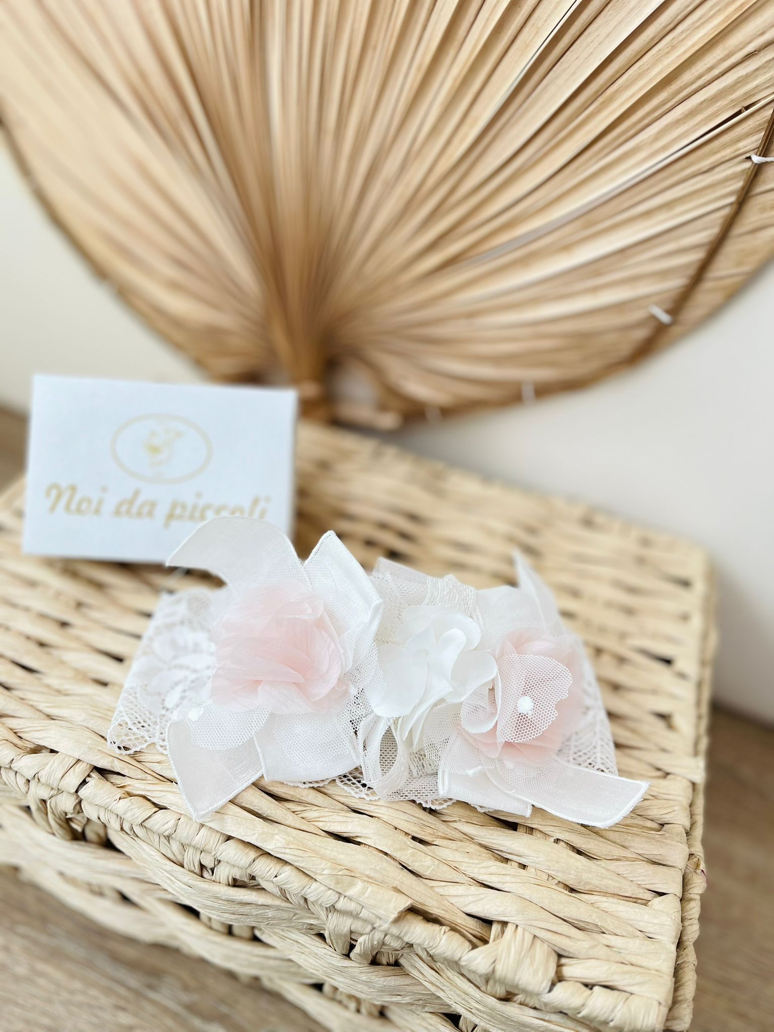 FASCIA FIORI BIANCO ROSA - Noi da piccoli