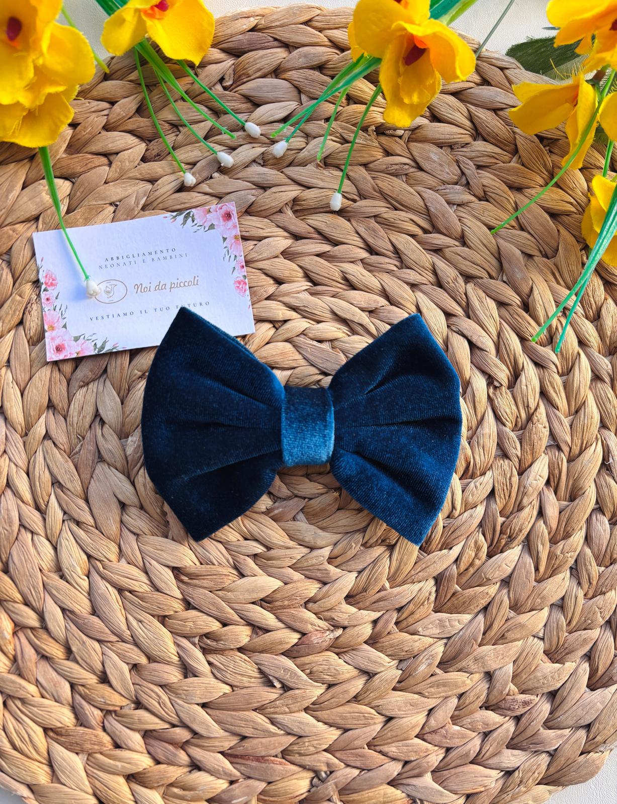 FERMAGLIO FIOCCO BIG VELLUTO OTTANIO - Noi da piccoli