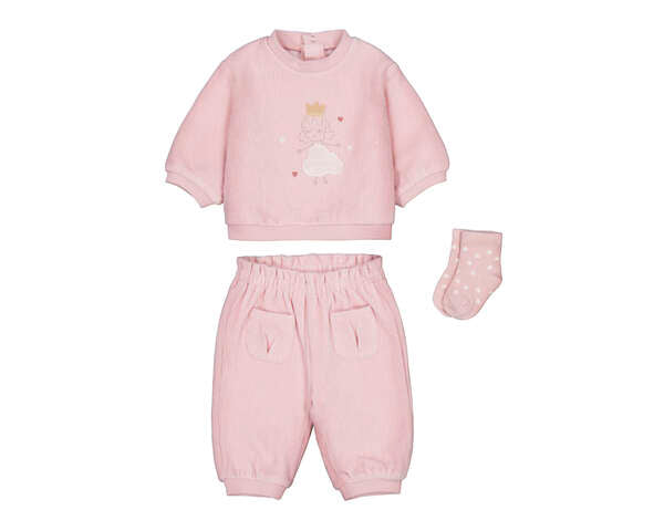 COMPLETO VELLUTINO A COSTINE ROSA