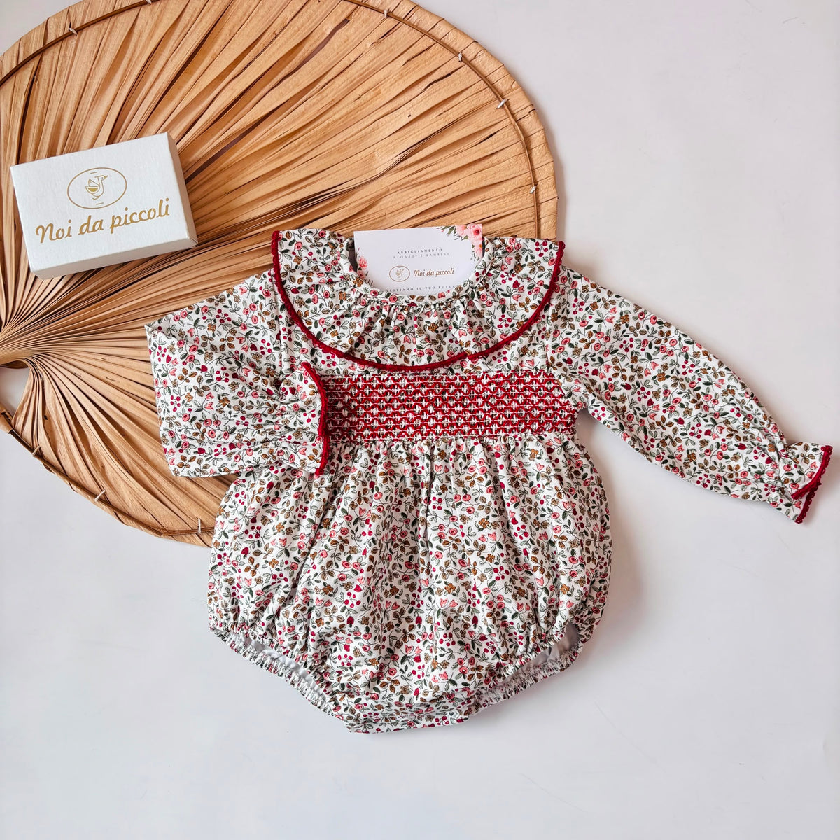 PAGLIACCETTO caldo cotone con punto smock ROSSO
