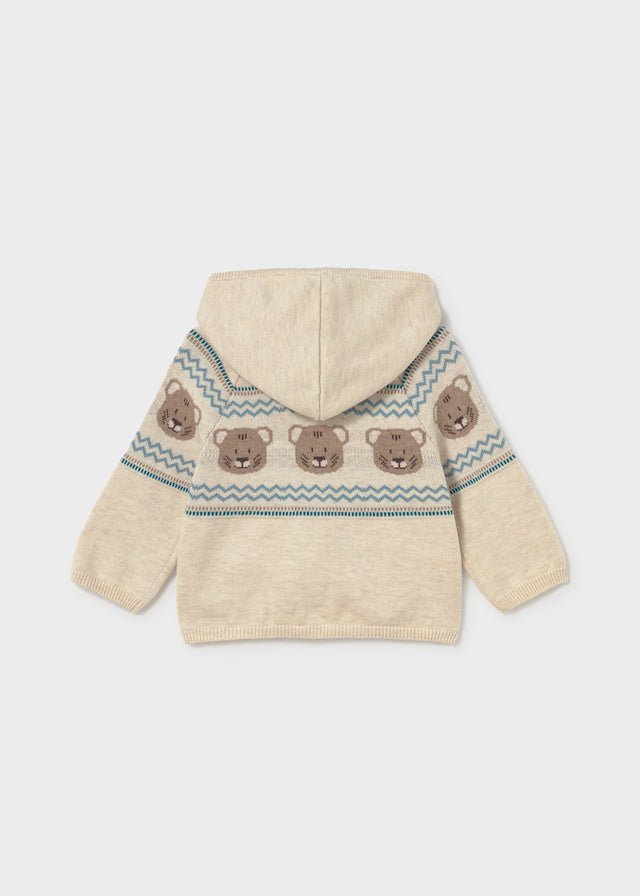 GIACCA BEIGE CON ORSETTI IN FILATO CALDO - Noi da piccoli