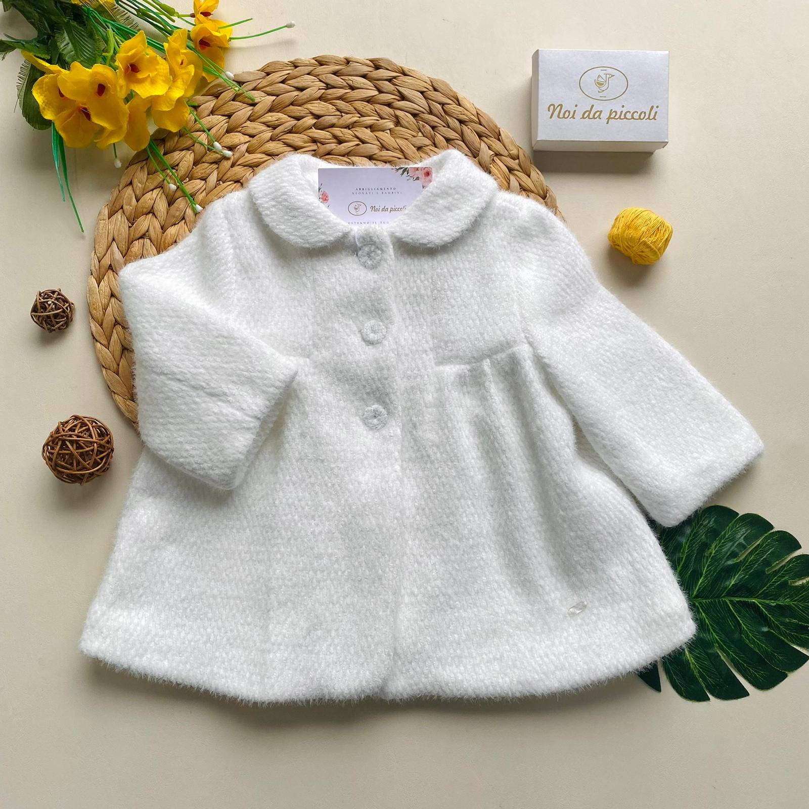 GIACCA LUNGA CON BOTTONCINI FILATO CALDO CRUDO - Noi da piccoli