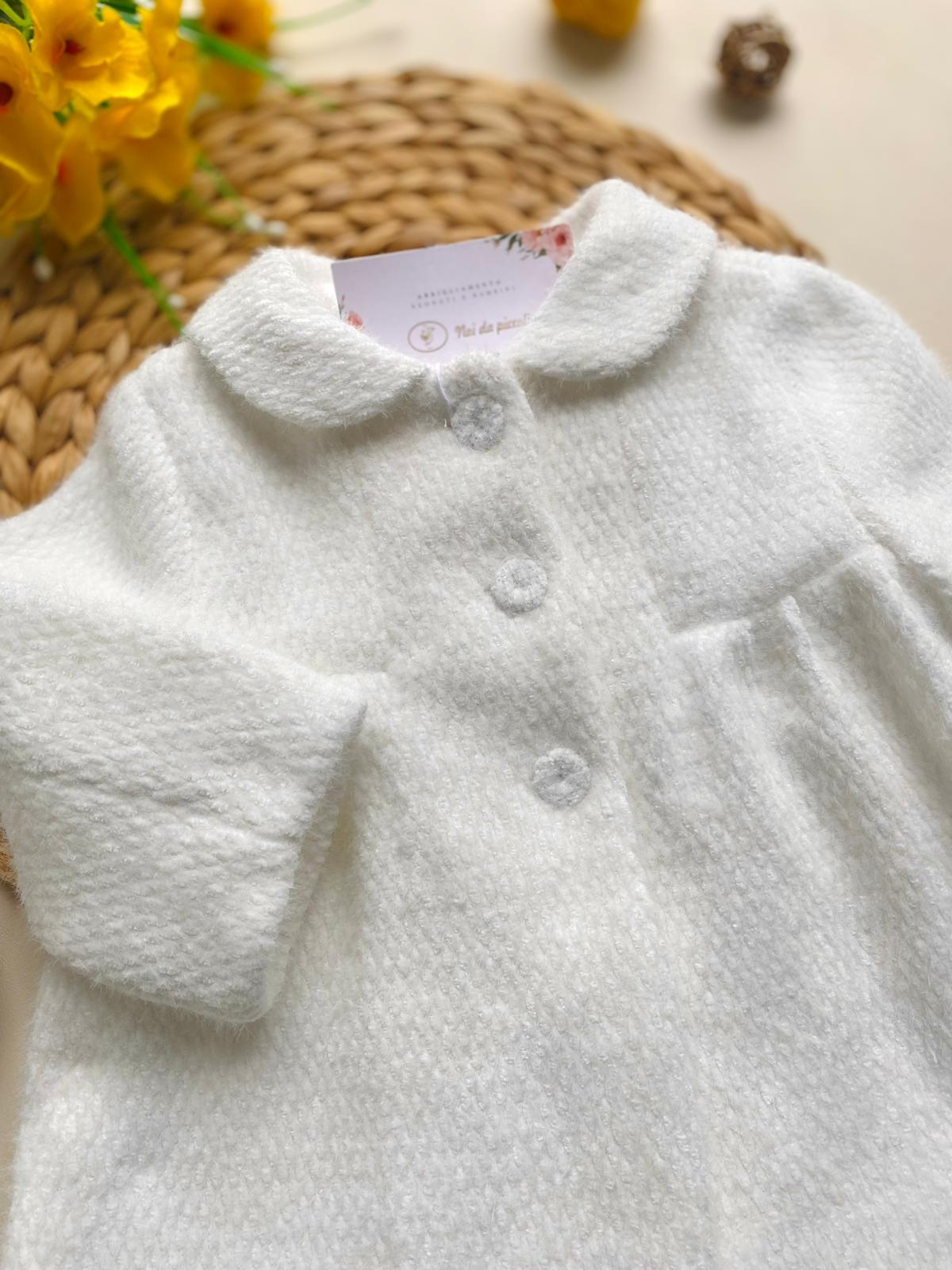 GIACCA LUNGA CON BOTTONCINI FILATO CALDO CRUDO - Noi da piccoli