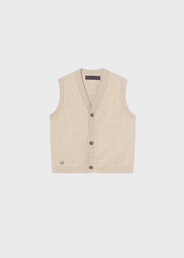 GILET BEIGE FILATO DI COTONE - Noi da piccoli