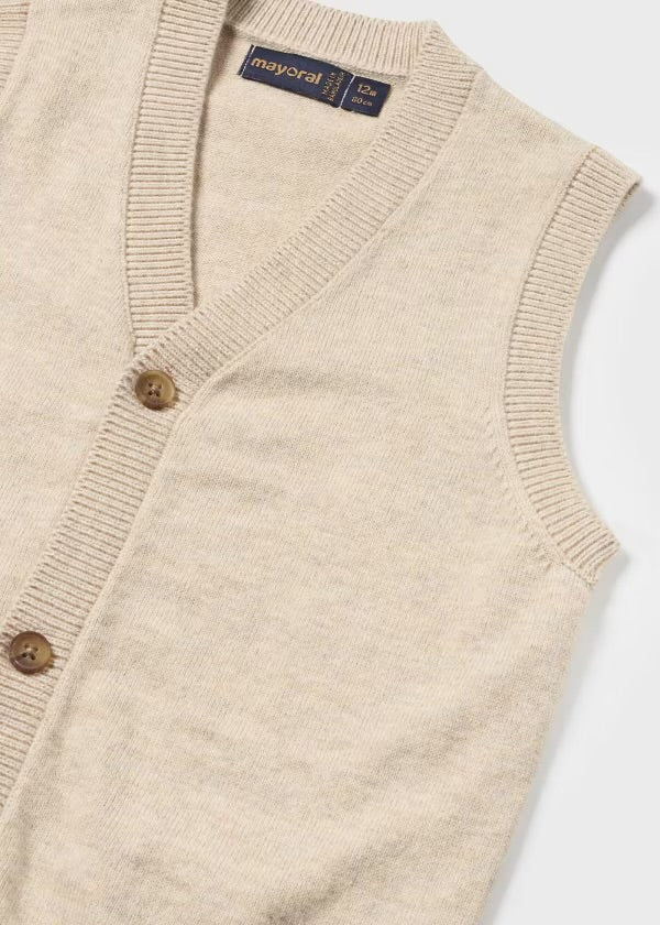 GILET BEIGE FILATO DI COTONE - Noi da piccoli