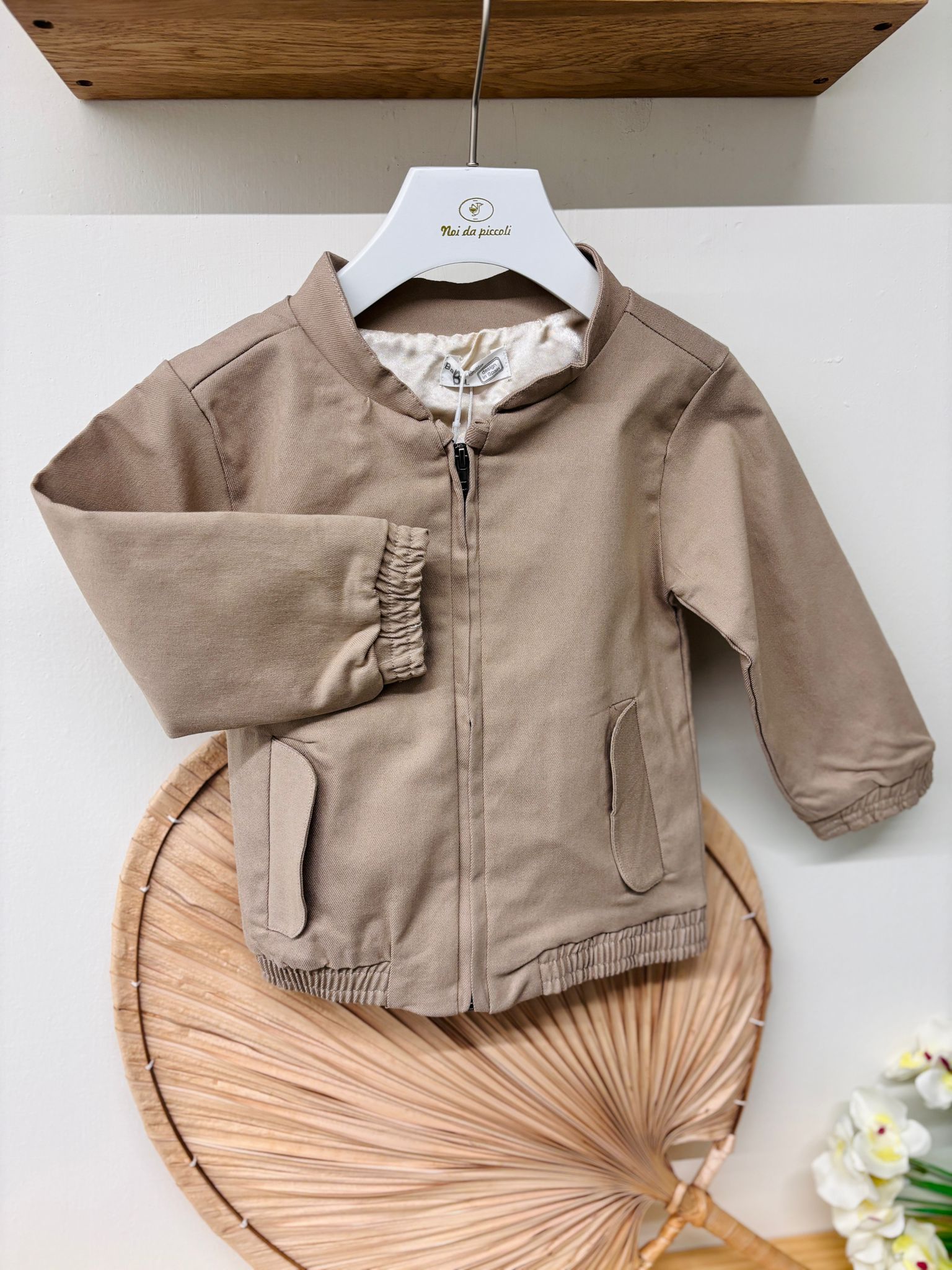 GIUBBOTTINO CON ZIP BEIGE - Noi da piccoli