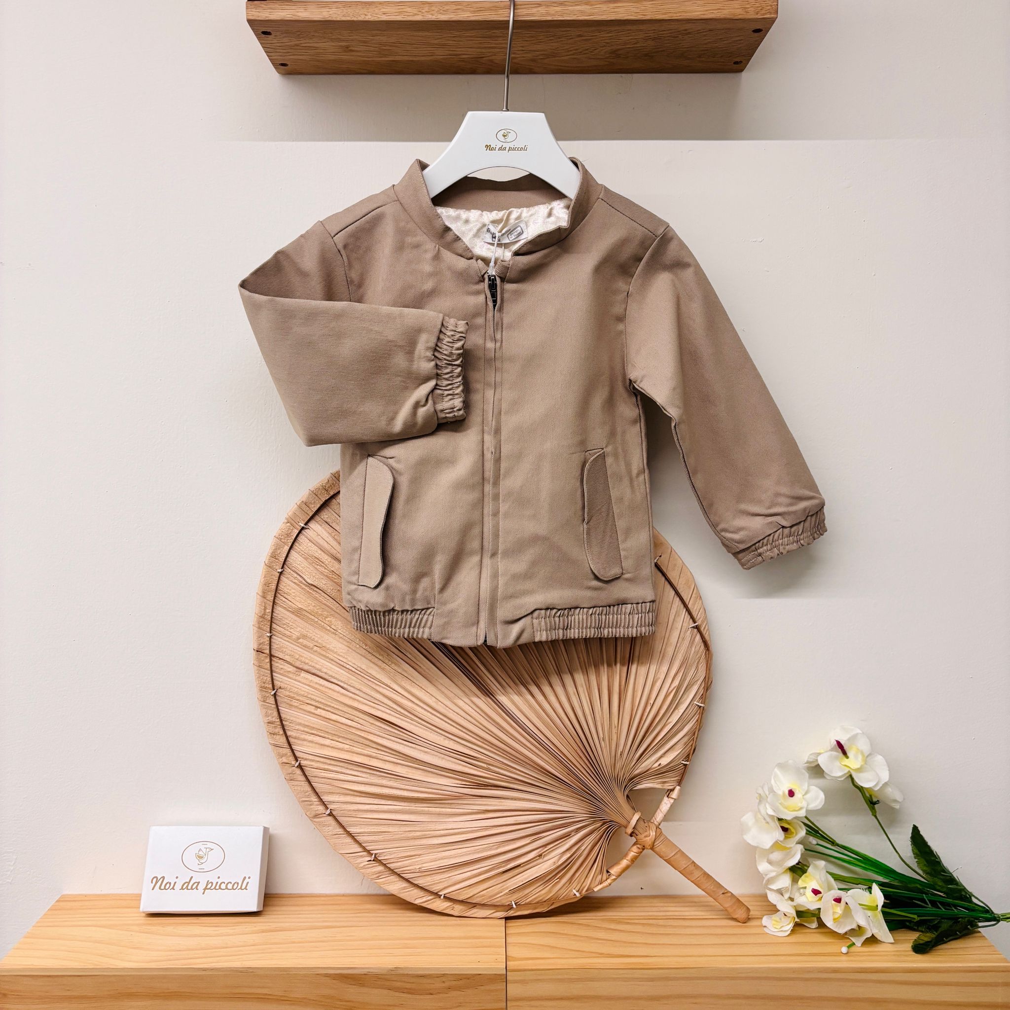 GIUBBOTTINO CON ZIP BEIGE - Noi da piccoli