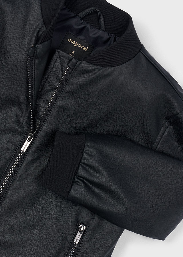 GIUBBOTTINO IN ECOPELLE Nero - Noi da piccoli