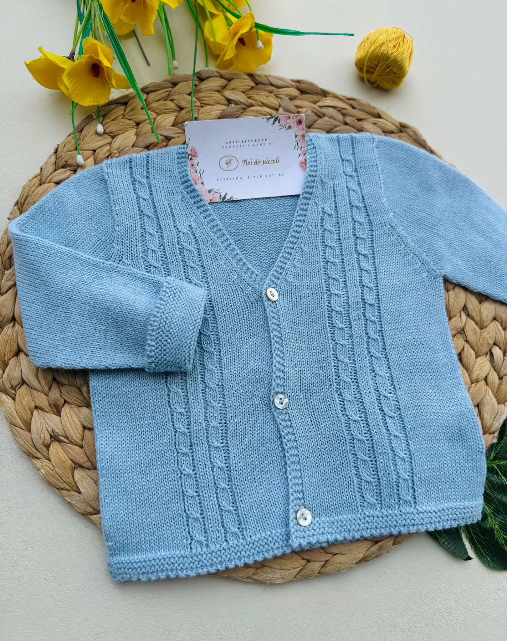 GOLFINO FILATO FRESCO CELESTE - Noi da piccoli