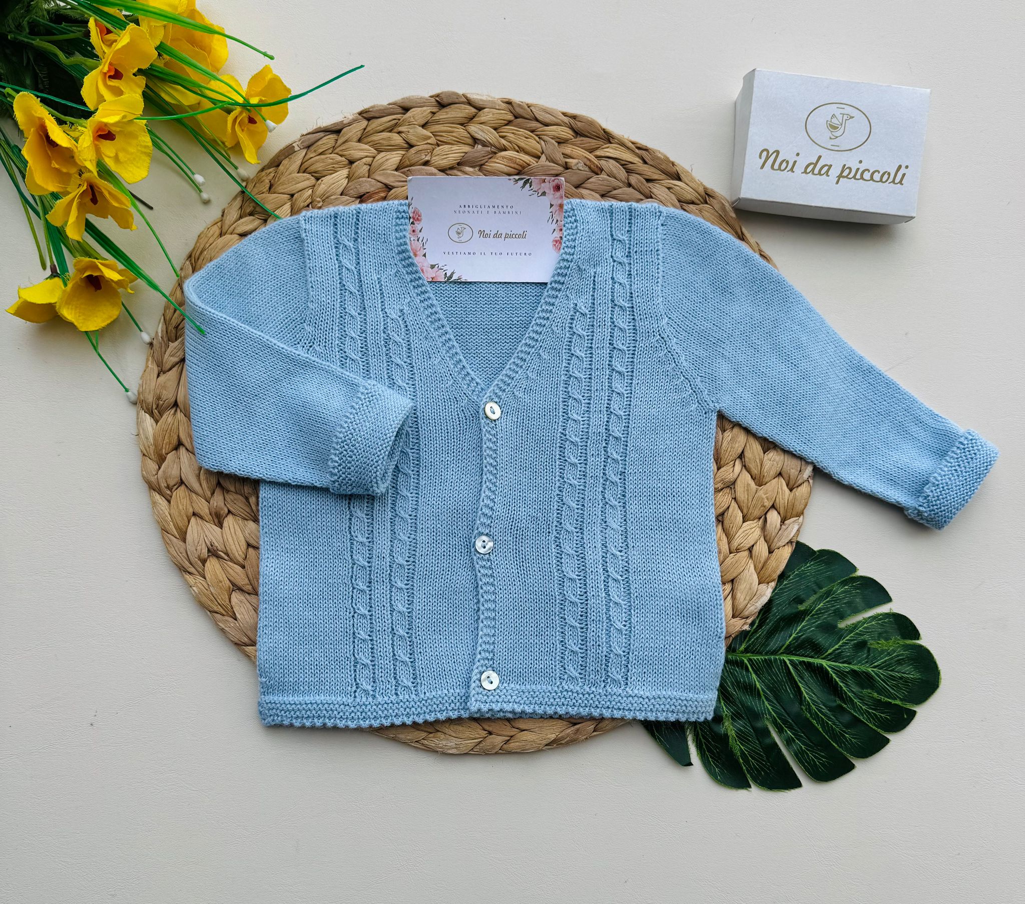 GOLFINO FILATO FRESCO CELESTE - Noi da piccoli