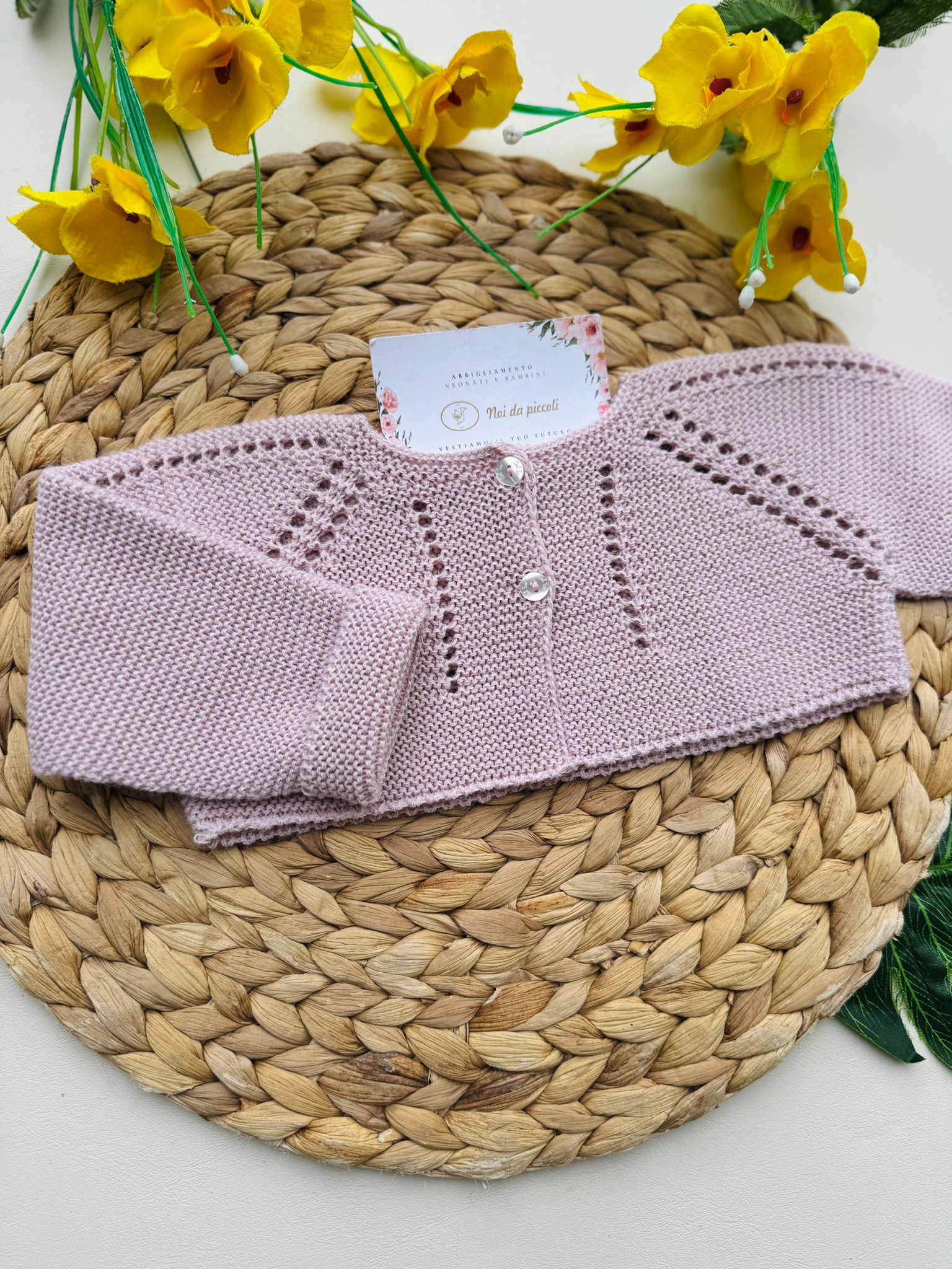 GOLFINO FILATO FRESCO ROSA EMPOLVADO CALADOS - Noi da piccoli