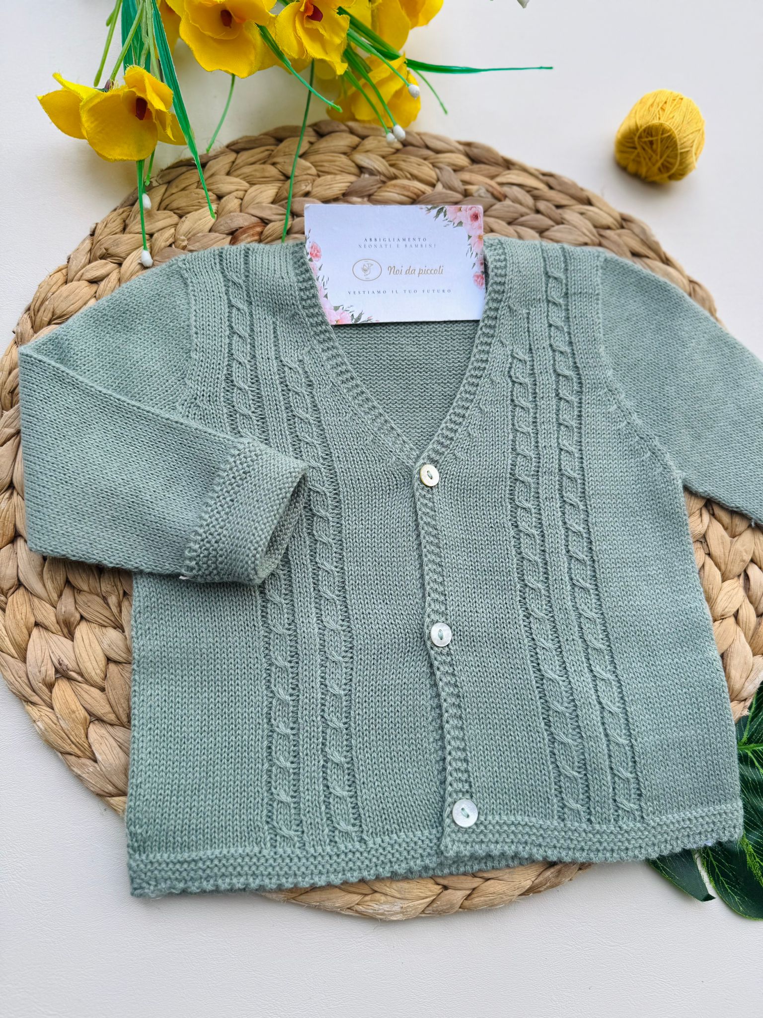 GOLFINO FILATO FRESCO VERDE EMPOLVADO - Noi da piccoli