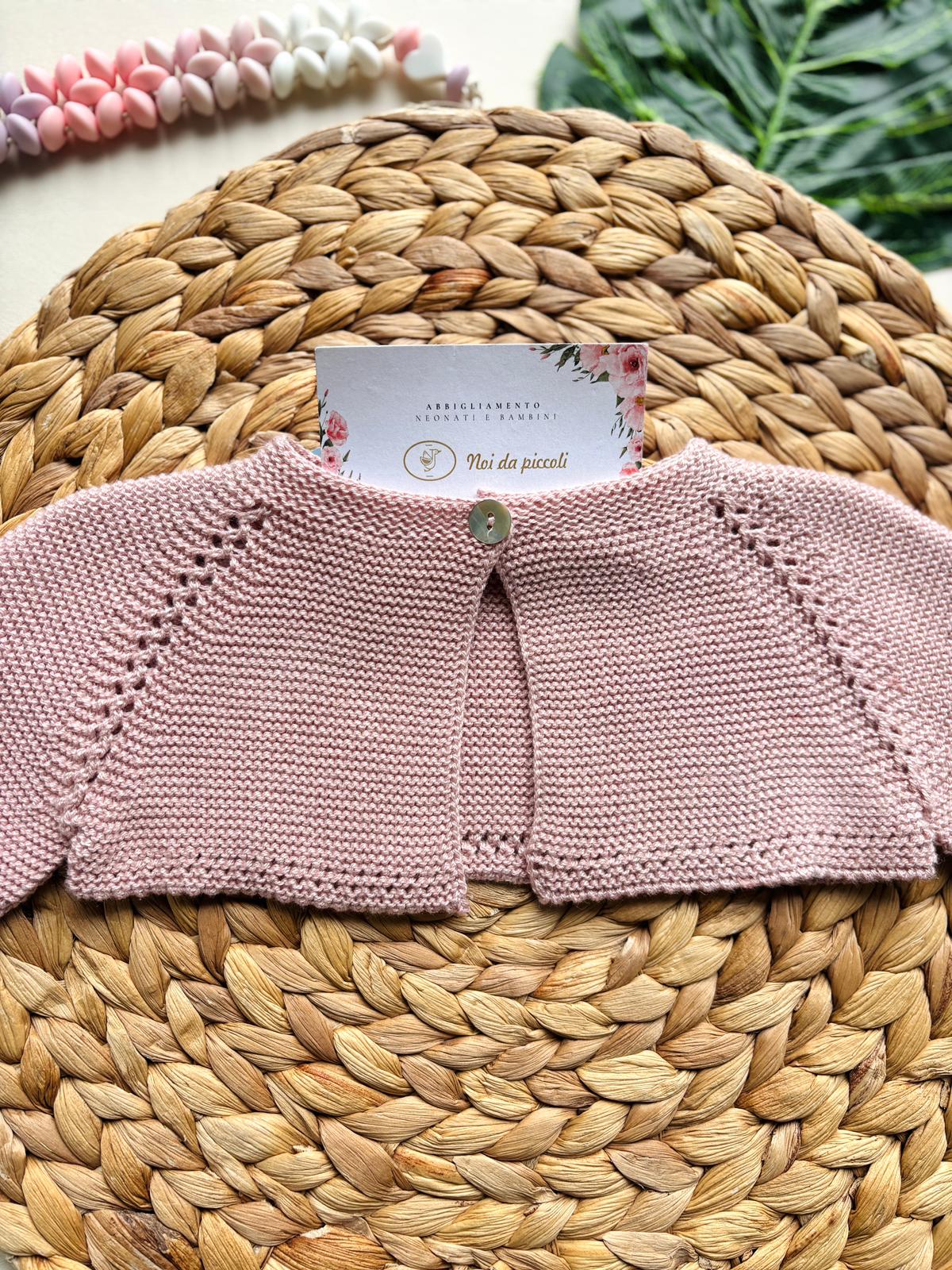 GOLFINO IN FILO CORTO CON BOTTONCINO IN MADREPERLA MAQUILLAJE - Noi da piccoli