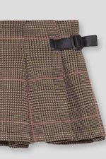 GONNA IN COTONE CALDO CON FANTASIA A QUADRI BEIGE - Noi da piccoli