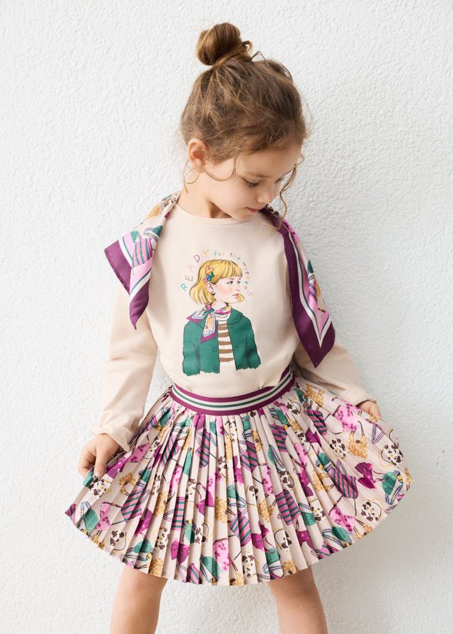 GONNA PLISSETTATA VIOLA IN COTONE CALDO - Noi da piccoli